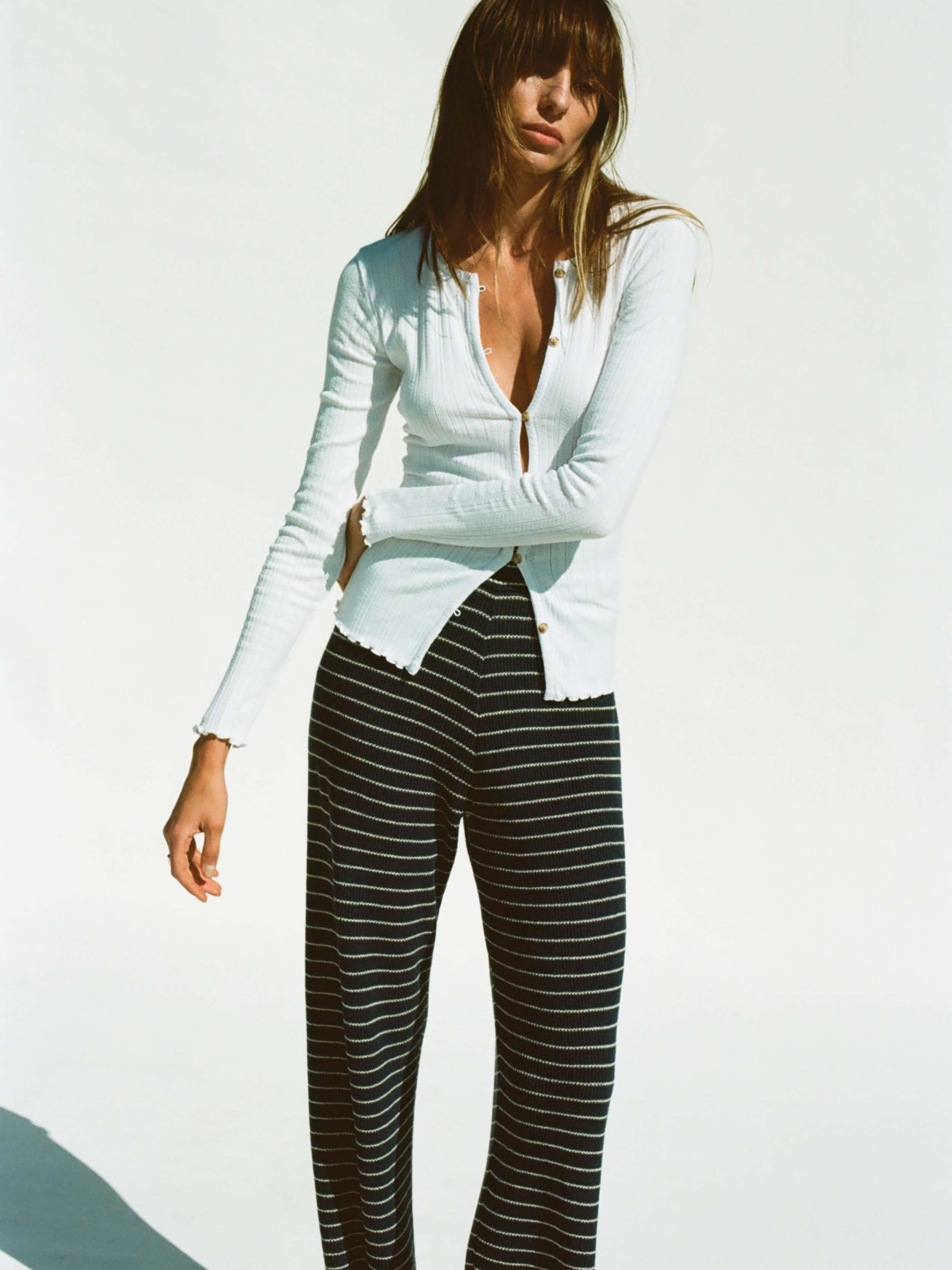 Miramar Linen Sweater Pant - Navy Stripe