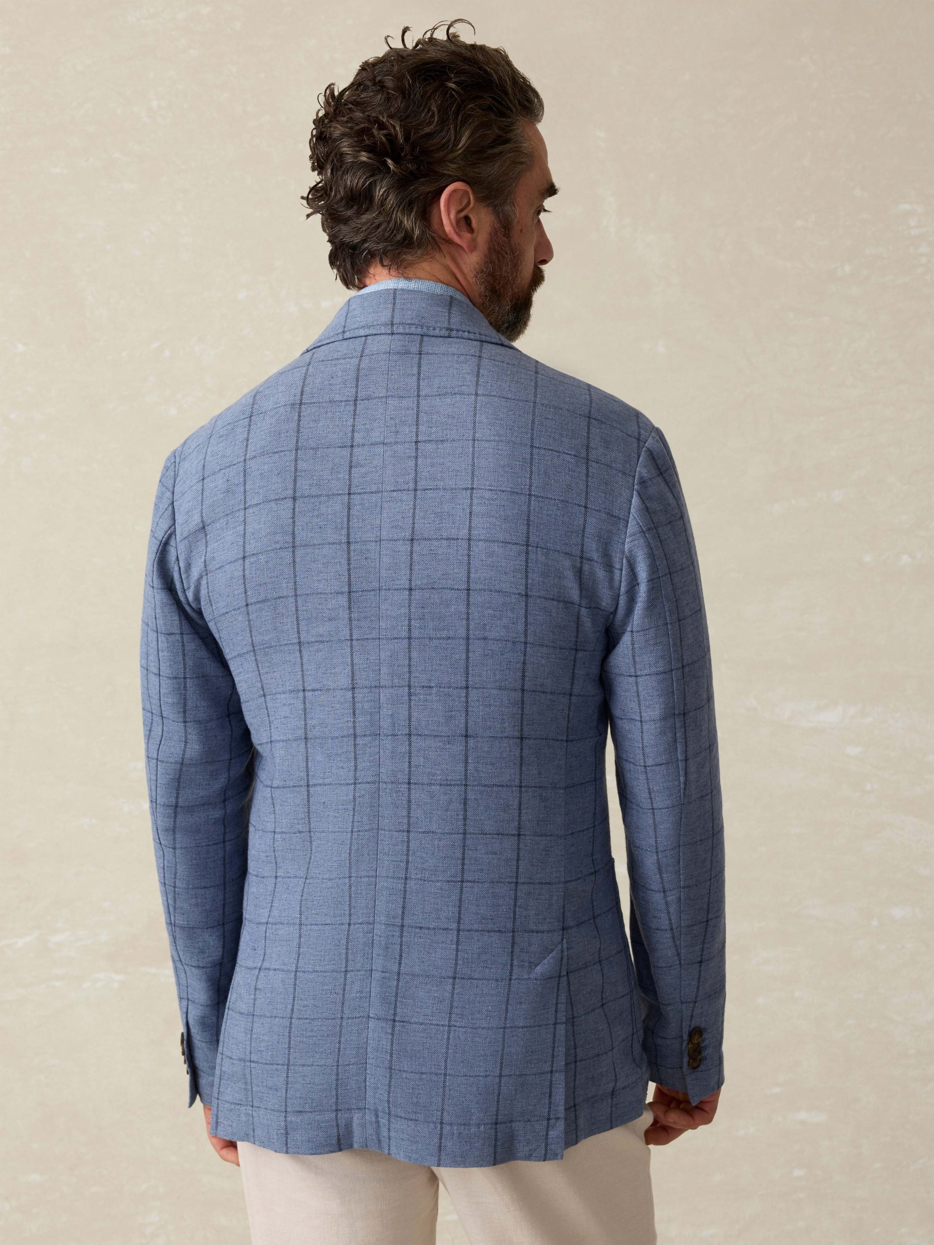 Movement? Linen Blazer - Storm Cape Windowpane - Image 4