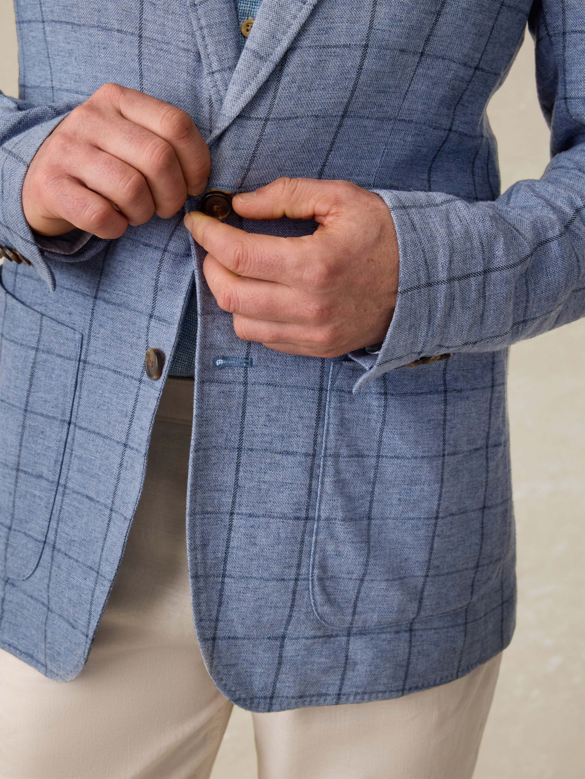 Movement? Linen Blazer - Storm Cape Windowpane - Image 2