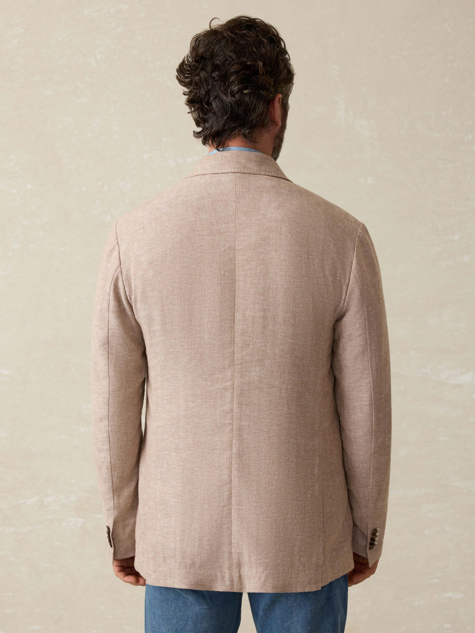 Movement? Linen Blazer - Wolf Sands Herringbone - Image 4
