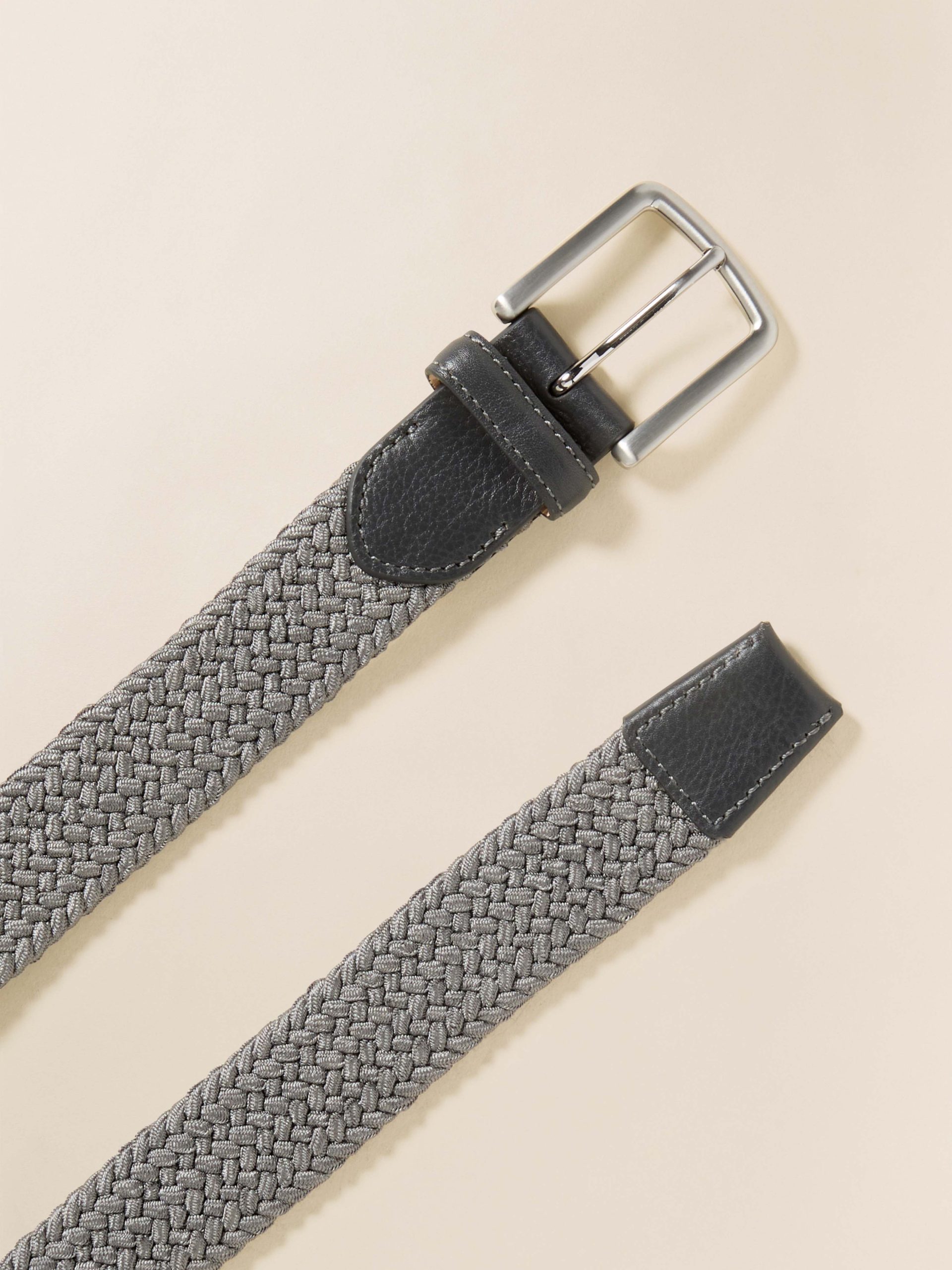 Men's Stretch Woven Belt - Grey - Image 2