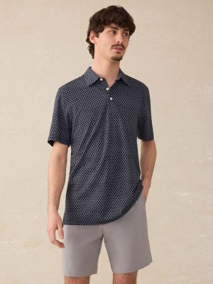 Short-Sleeve Movement? Pique Polo - Midnight Fishscale
