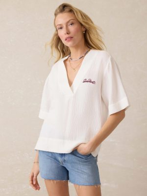 Arizona State University Dune Cotton Gauze Ss Popover - White