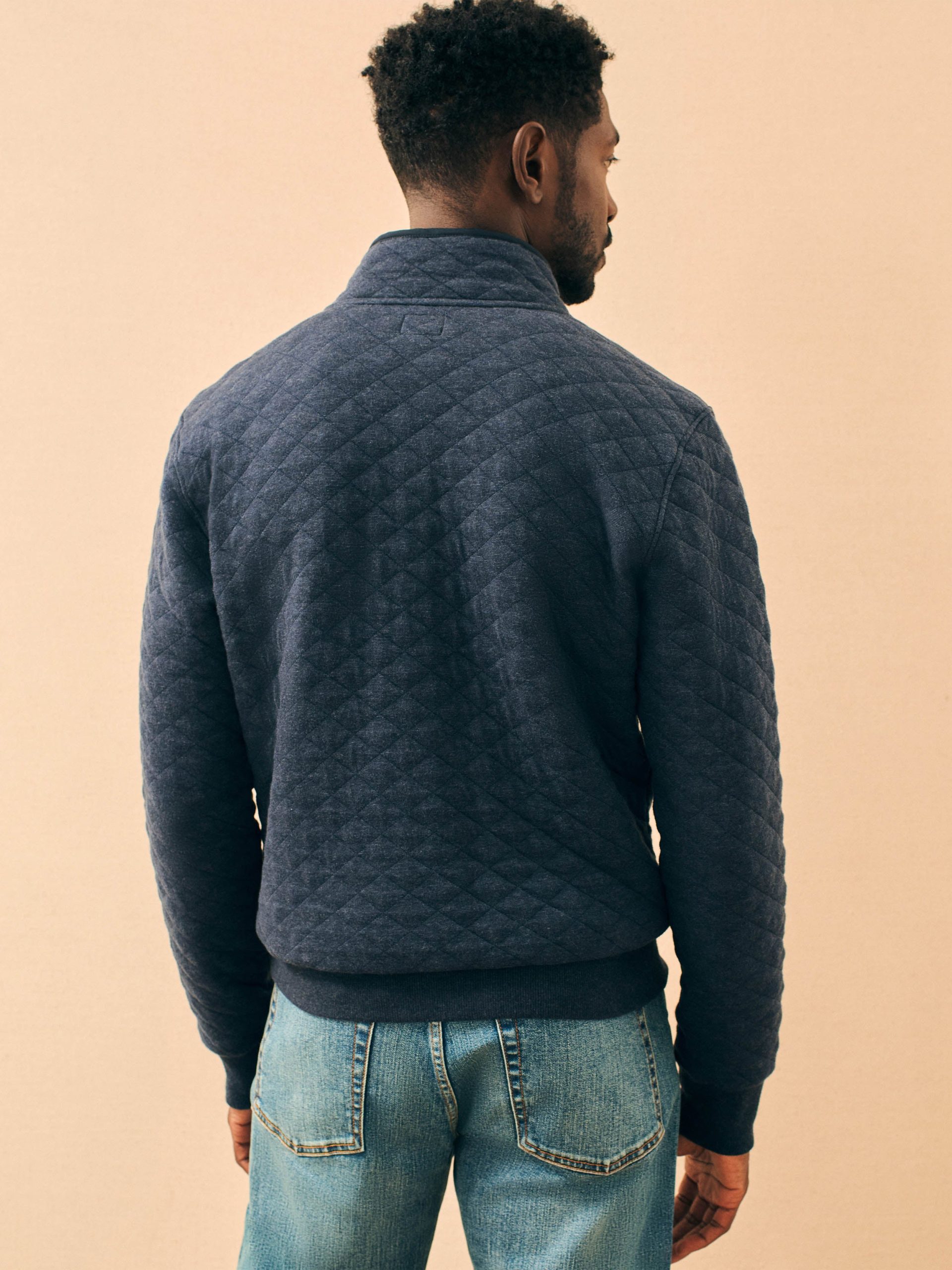 Epic Quilted Fleece Pullover - Navy Melange - Image 4