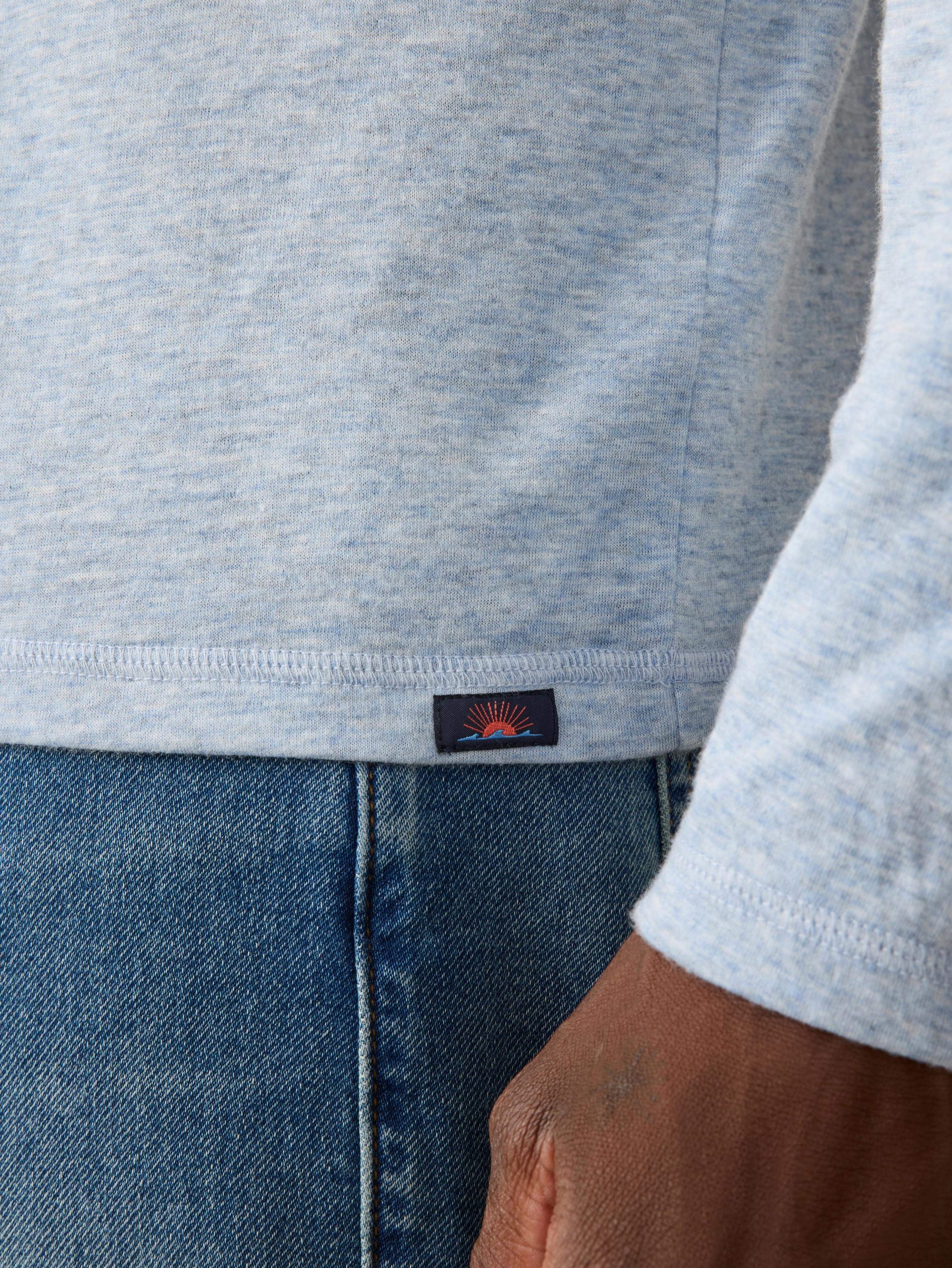 Long-Sleeve Cloud Henley - Light Blue Heather - Image 6