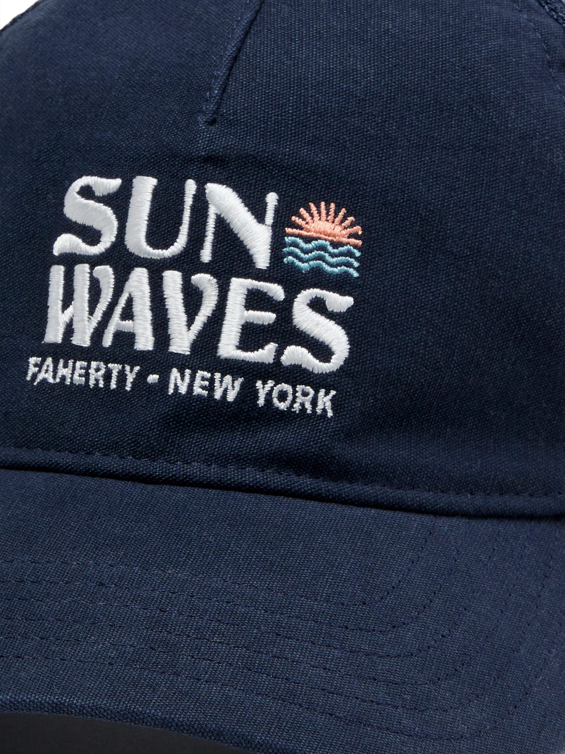 New York Retro Sun and Waves Trucker Hat- Navy - Image 2