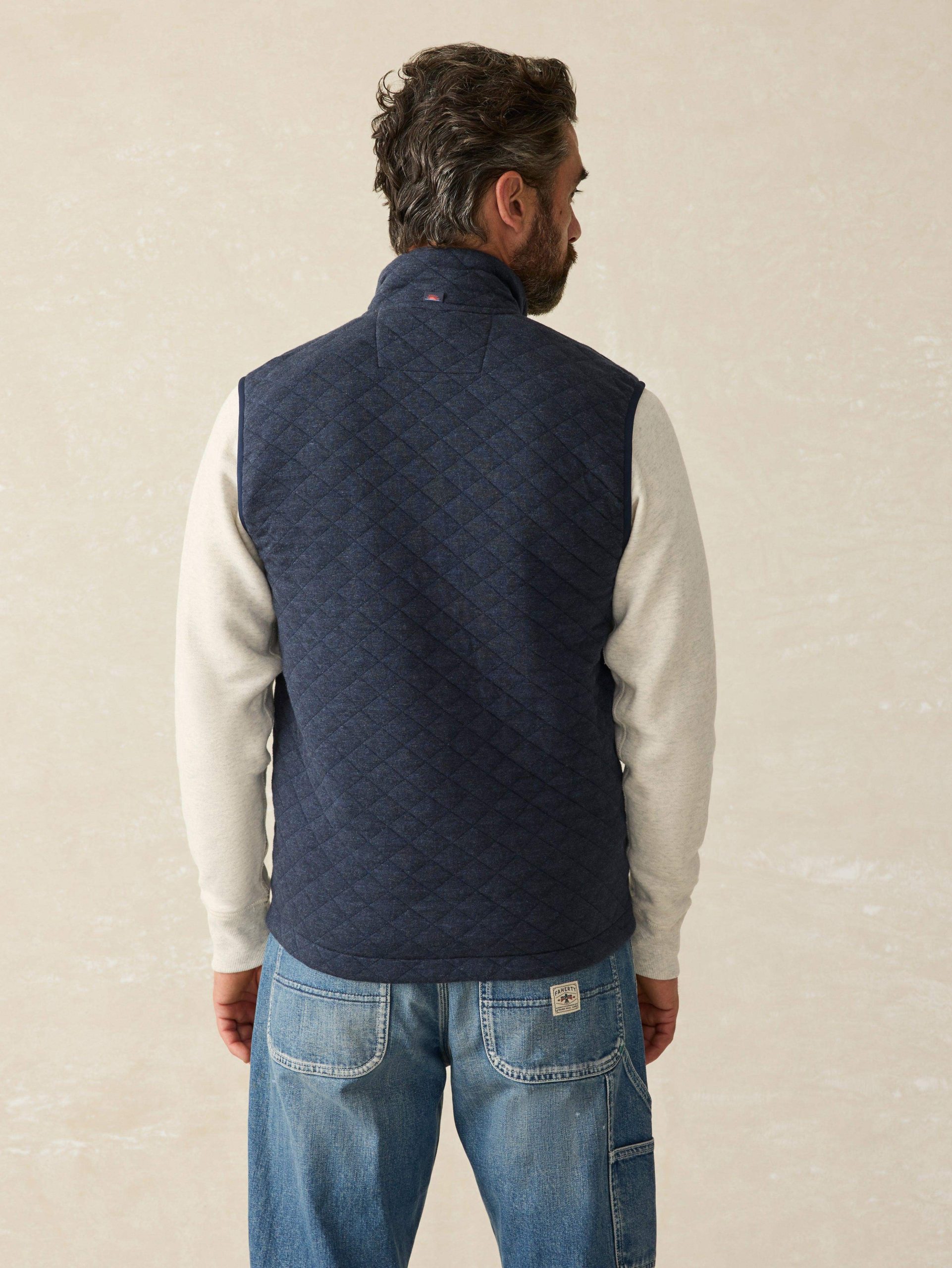 Epic Quilted Fleece Vest - Navy Melange - Image 4