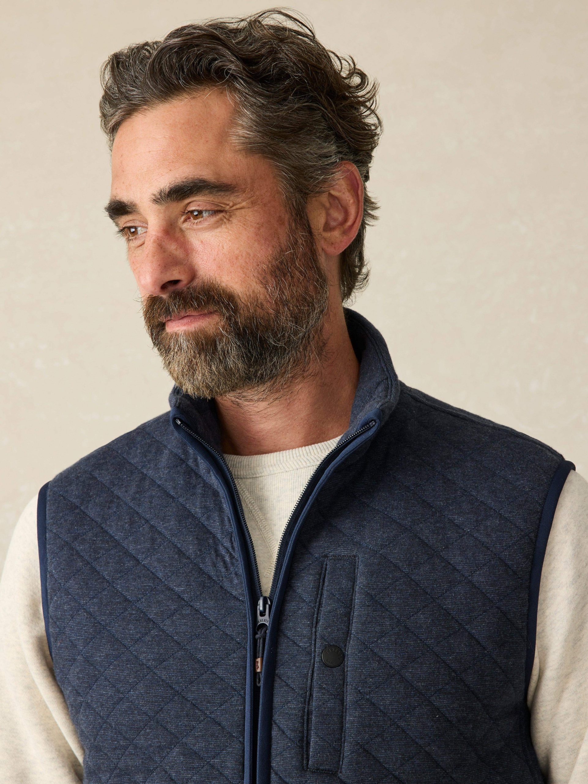 Epic Quilted Fleece Vest - Navy Melange - Image 2