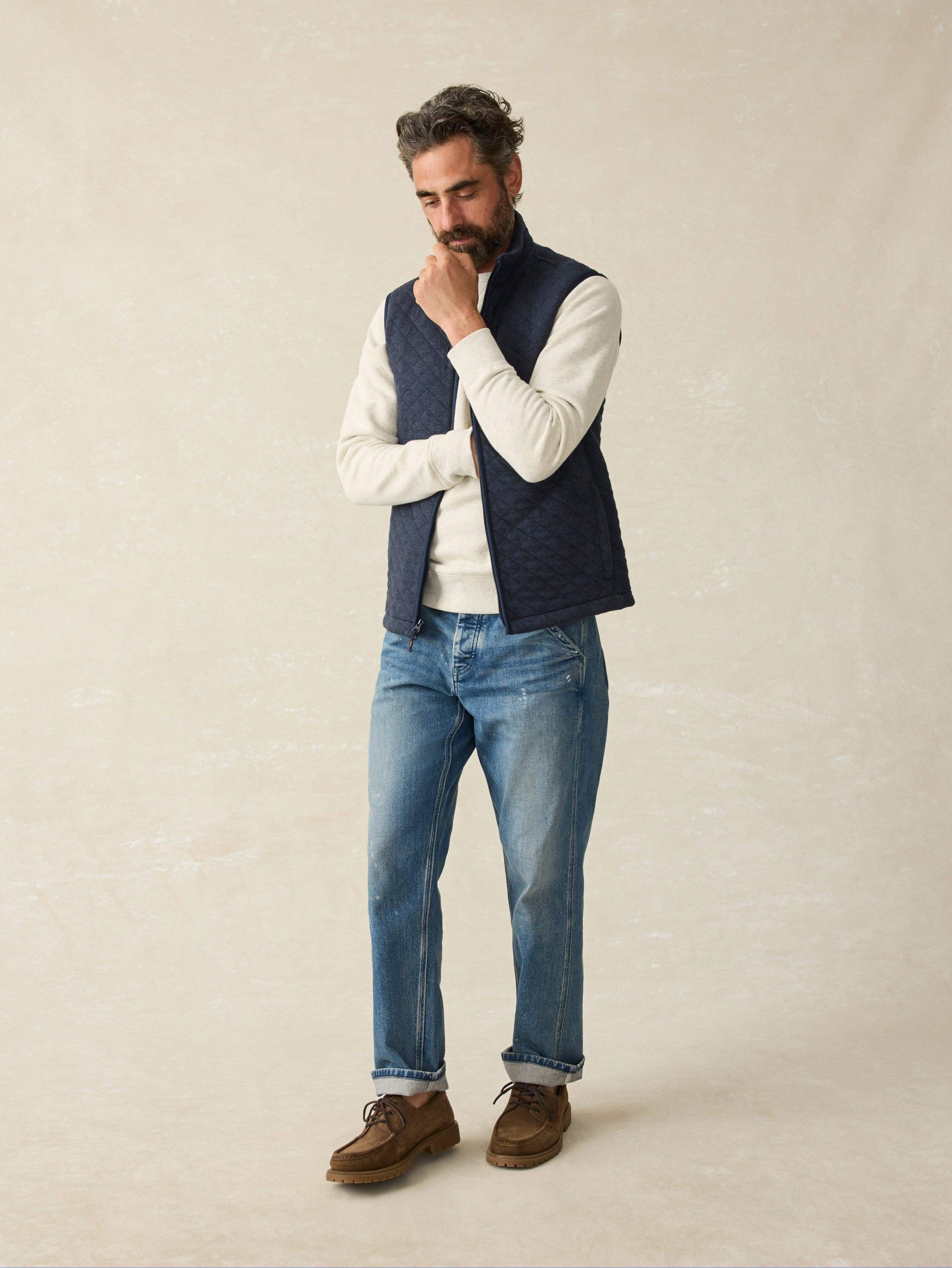 Epic Quilted Fleece Vest - Navy Melange - Image 3