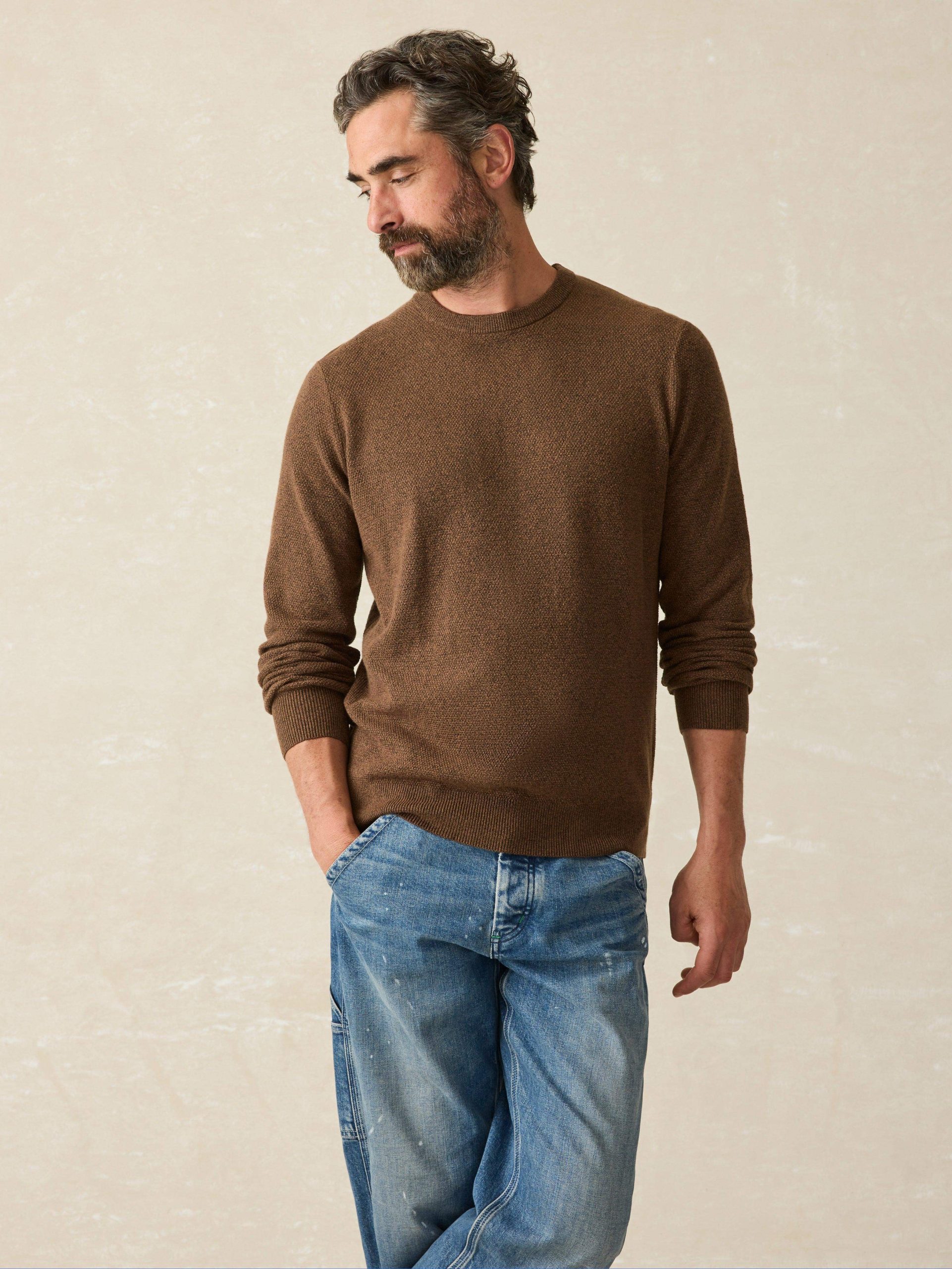 Jackson Crewneck Sweater - Trail Brown Heather