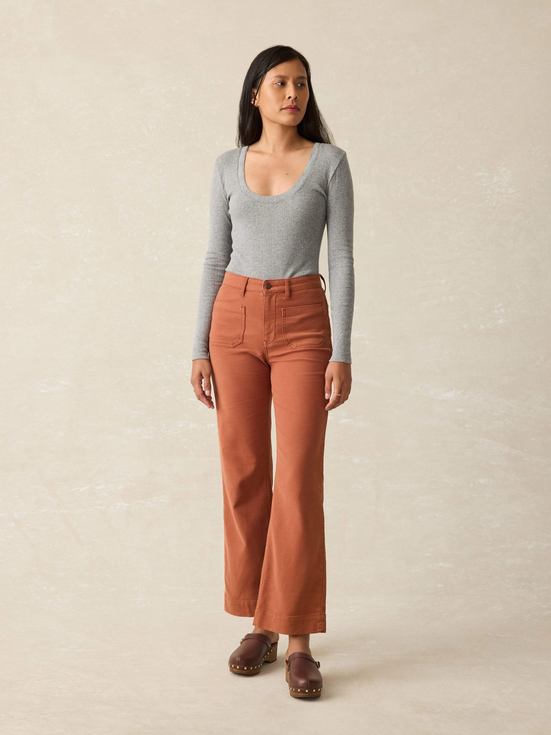 Pacific Pointelle Scoop Neck - Stonehill Heather - Image 3
