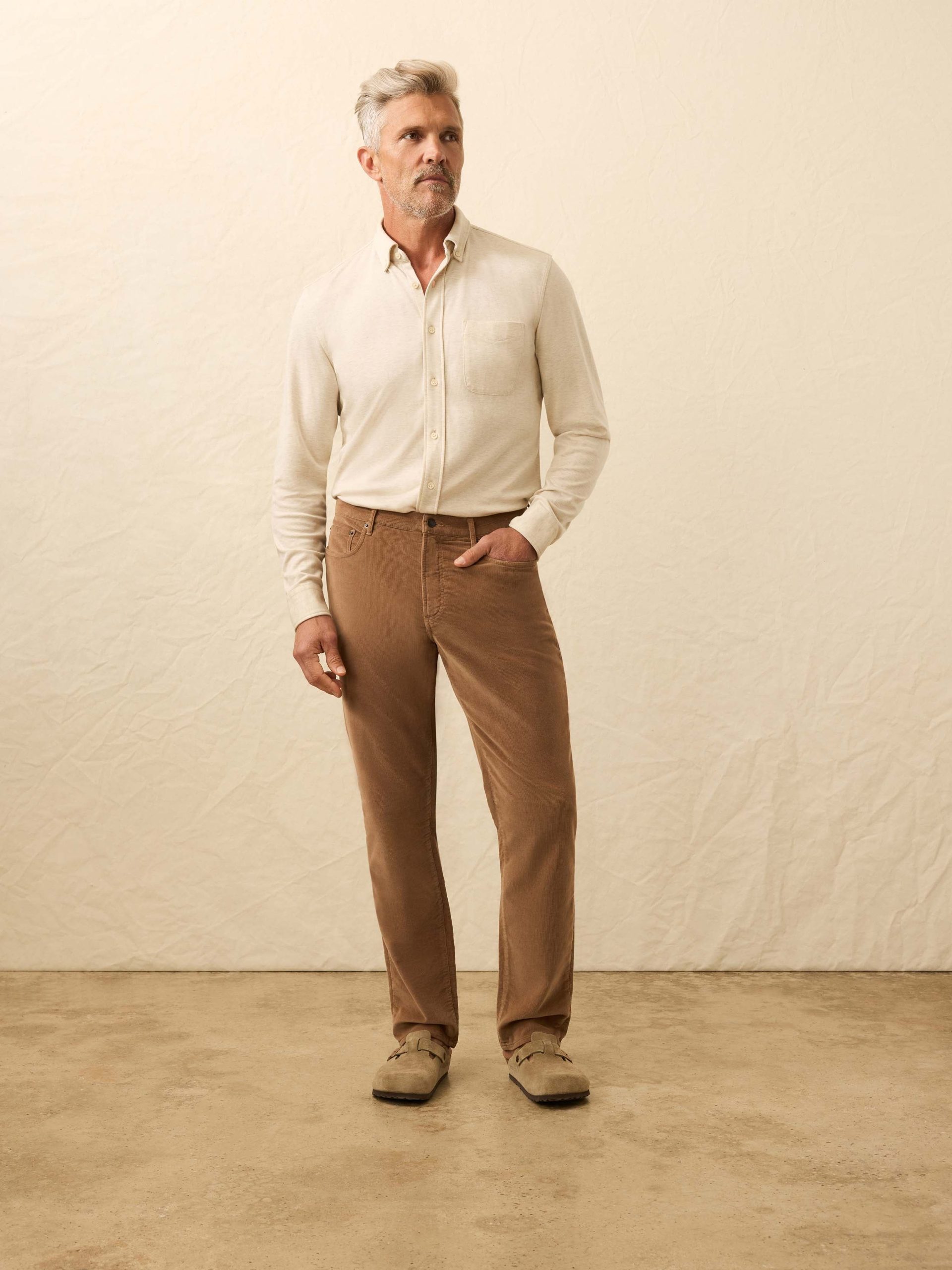 Stretch Terry Corduroy 5-Pocket Pant - Maple Brown - Image 3
