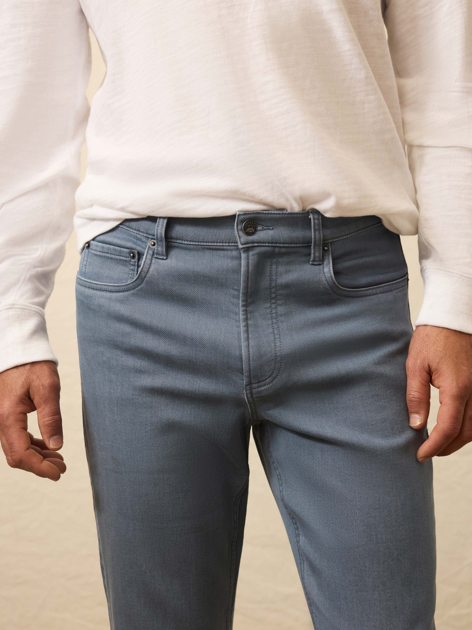 Stretch Terry 5-Pocket Pant - Rocky Blue - Image 4