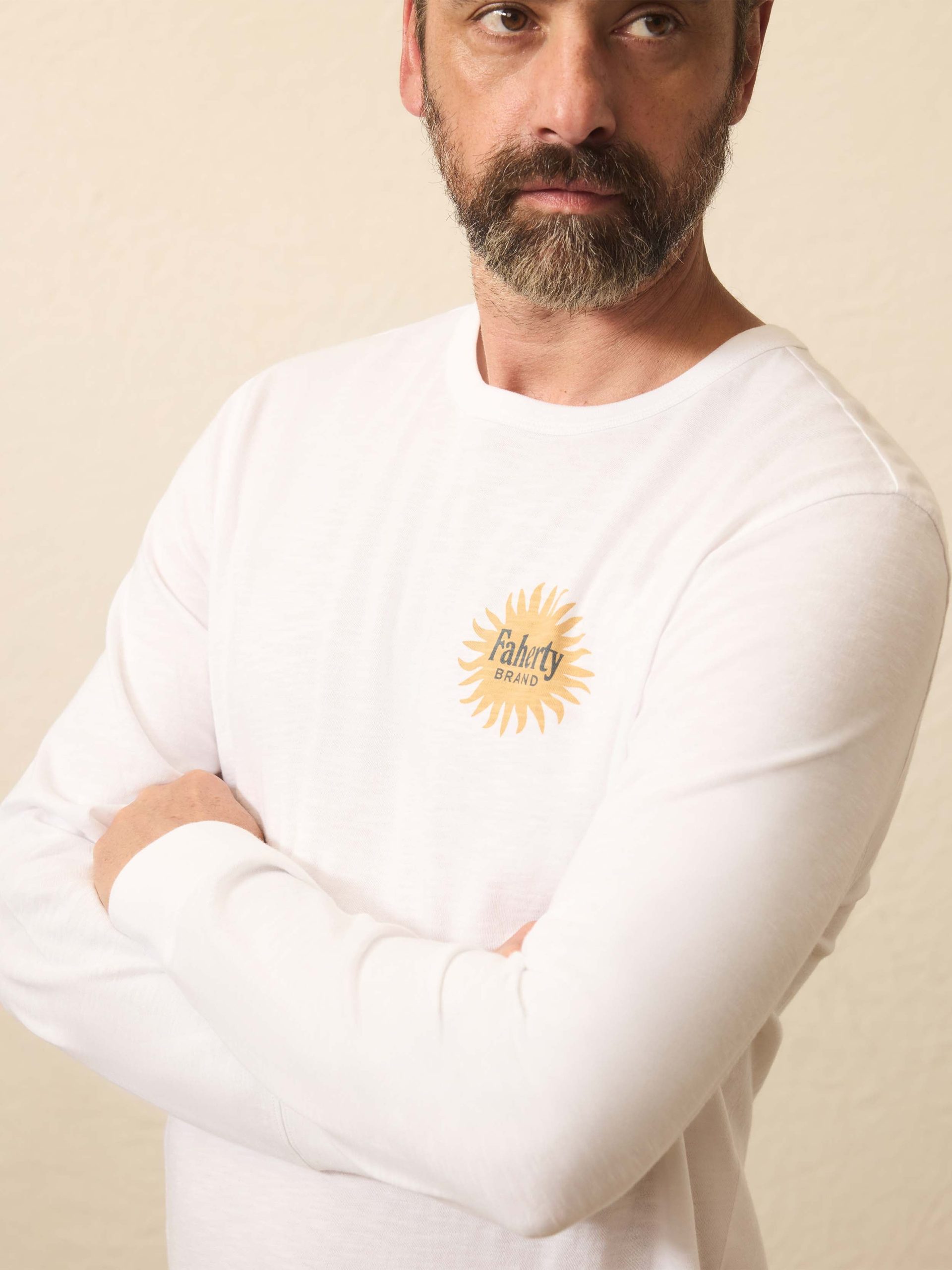 Longs-Sleeve Sunwashed Graphic Tee - White - Image 2