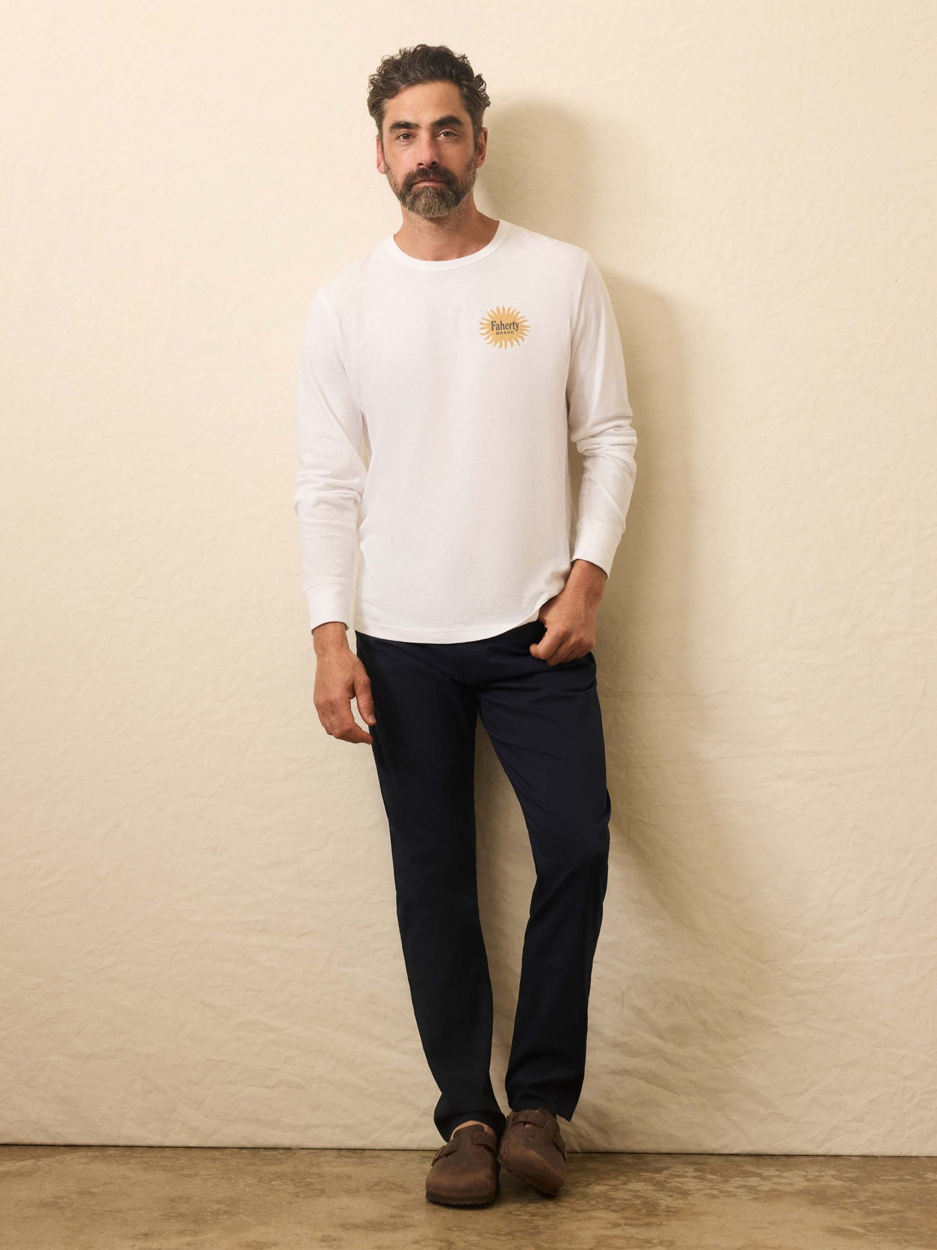Longs-Sleeve Sunwashed Graphic Tee - White - Image 4