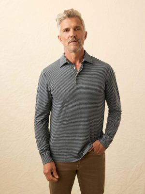 Long-Sleeve Movement? Polo - Moonlight Point Stripe