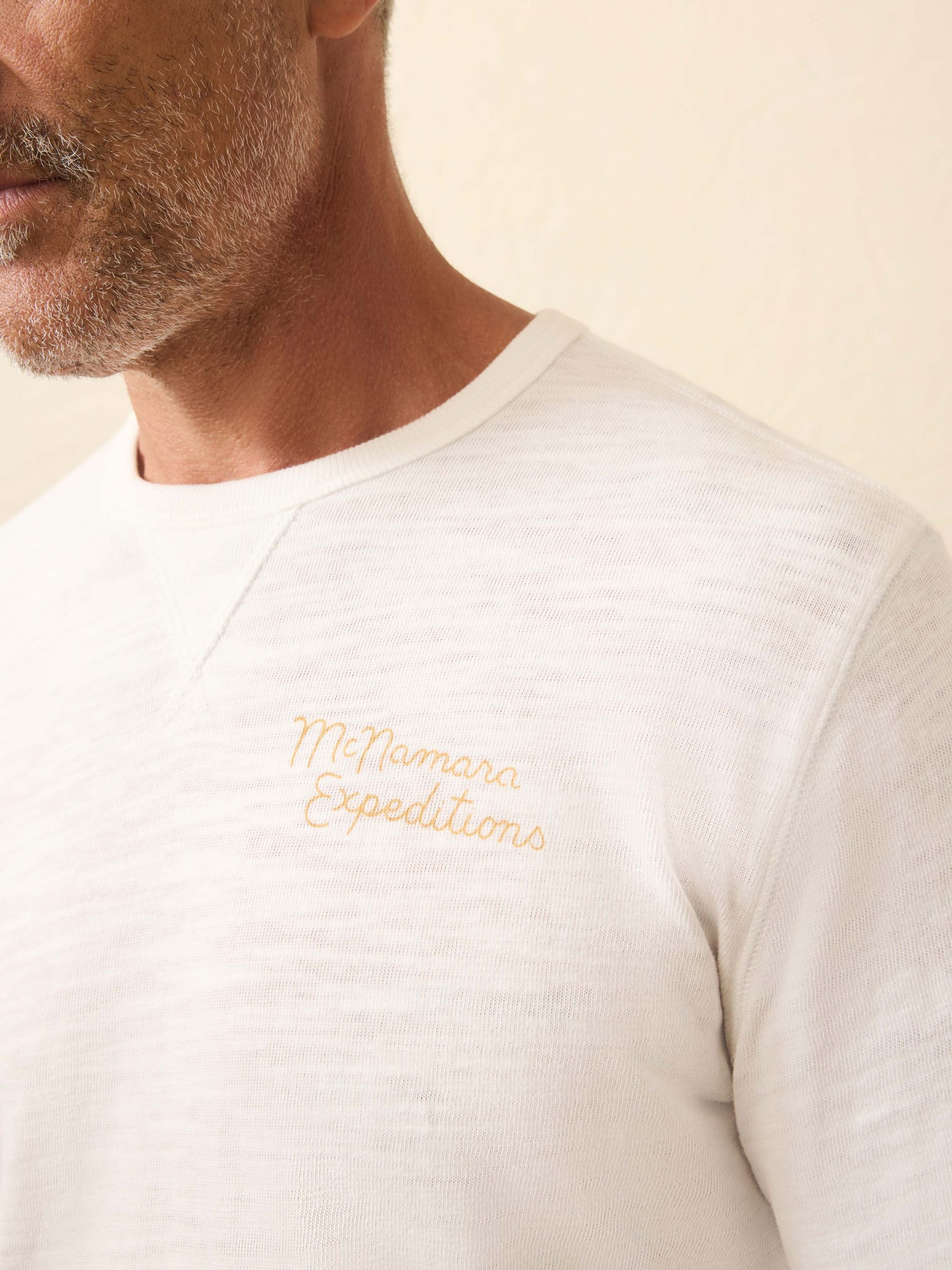 Nazare Sunwashed Slub Crew - White - Image 2