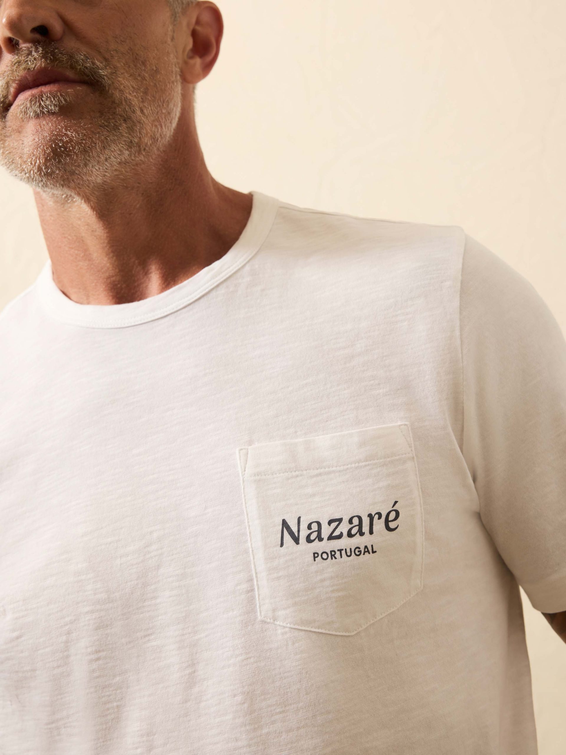 Nazare Sunwashed Pocket Tee - White - Image 4