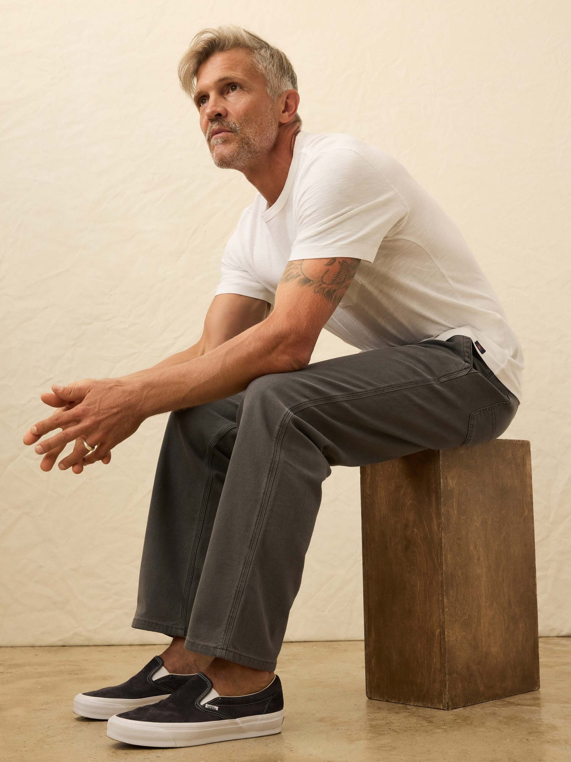 Nazare Sunwashed Pocket Tee - White - Image 3
