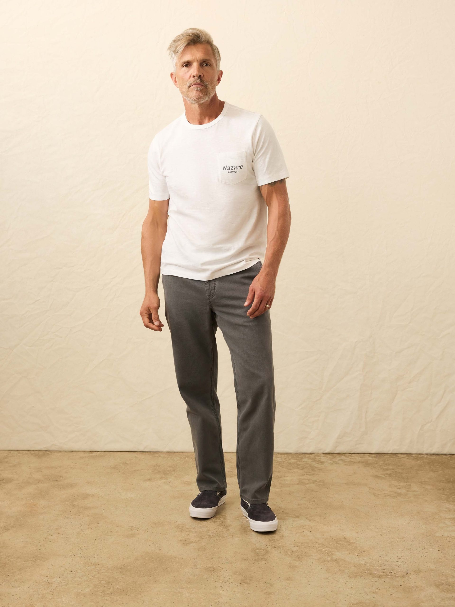 Nazare Sunwashed Pocket Tee - White - Image 5