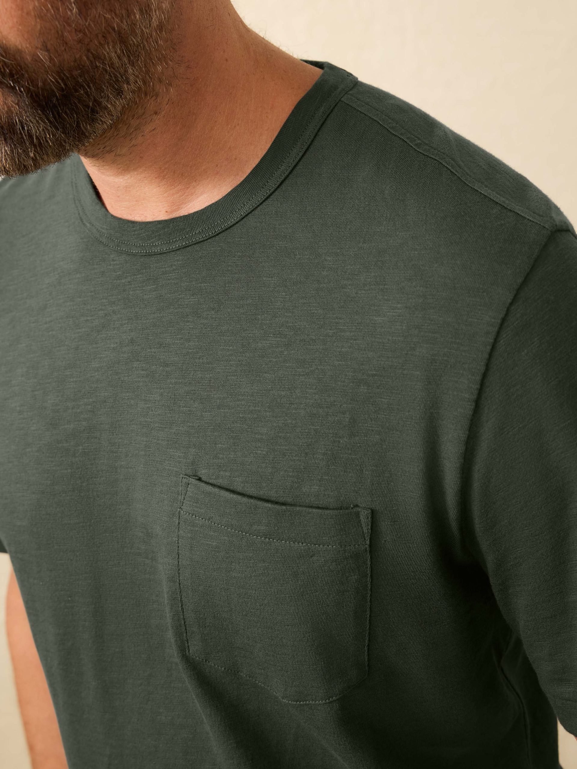 Sunwashed Regenerative Pocket Tee - Fall Evergreen - Image 3