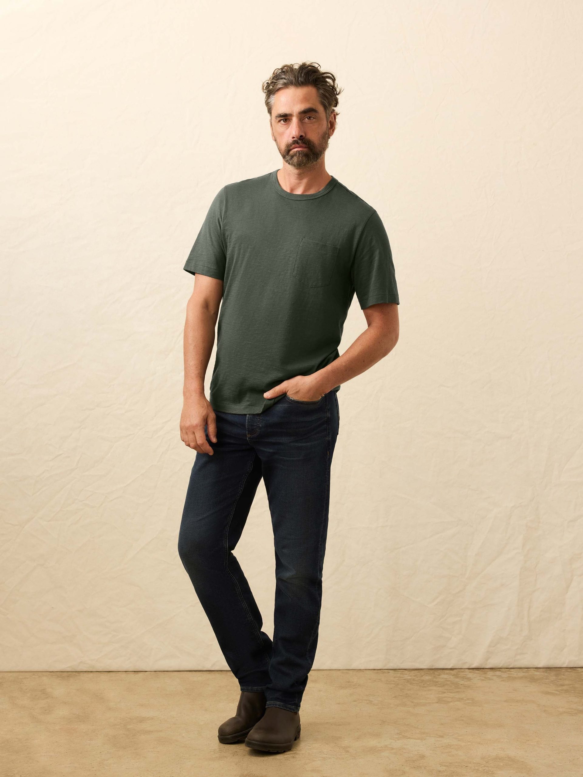 Sunwashed Regenerative Pocket Tee - Fall Evergreen - Image 4