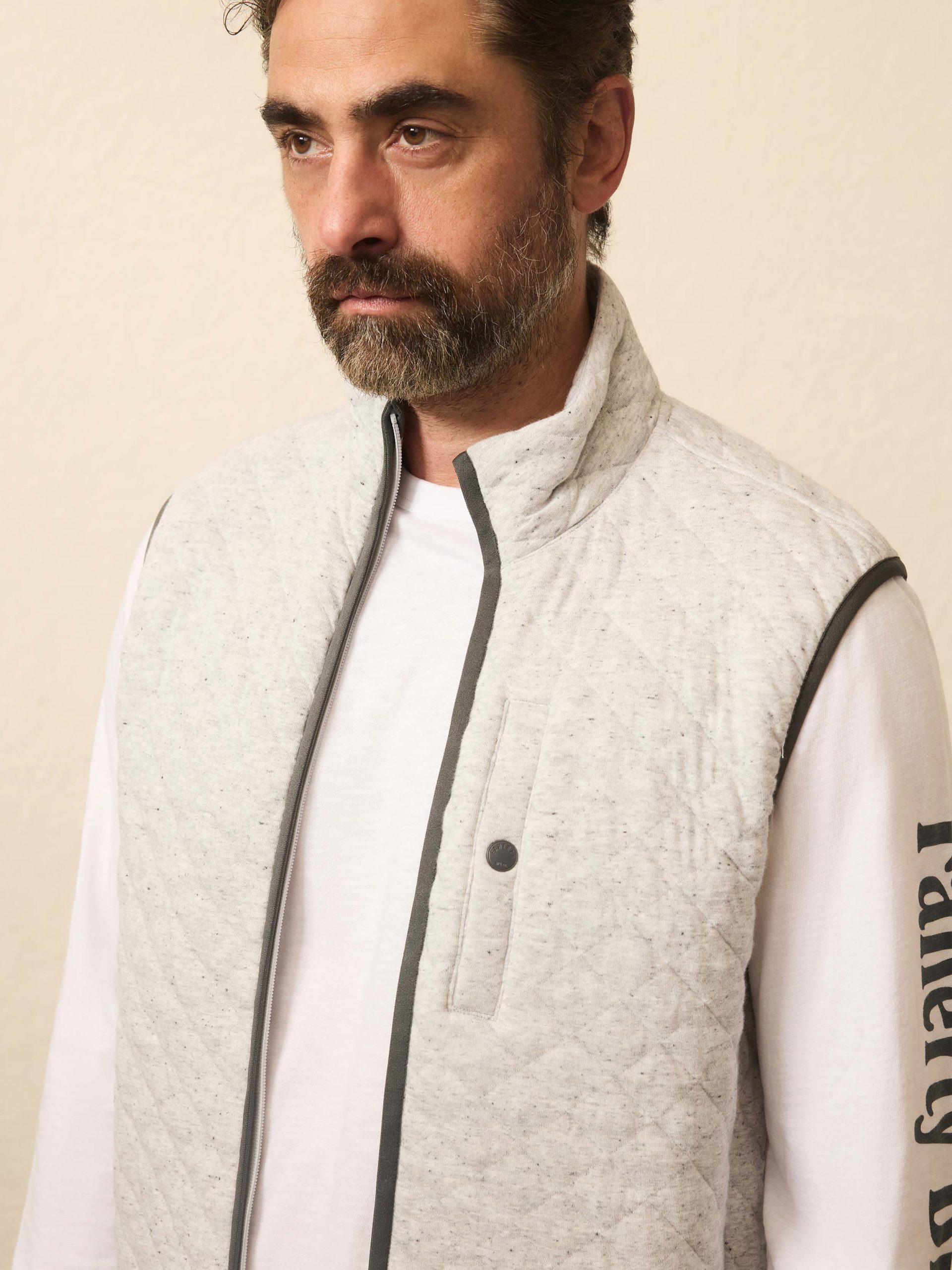 Epic Quilted Fleece Vest - Ivory Peak Heather - Image 3