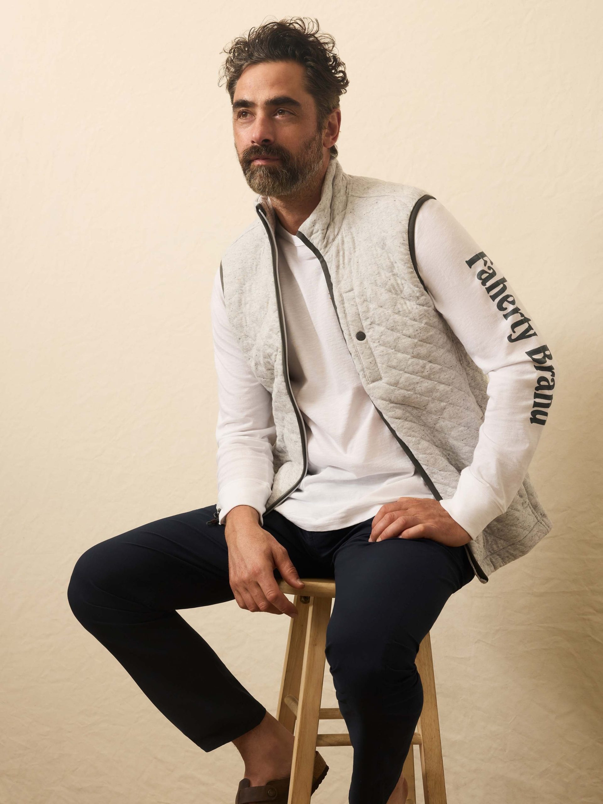 Epic Quilted Fleece Vest - Ivory Peak Heather - Image 2