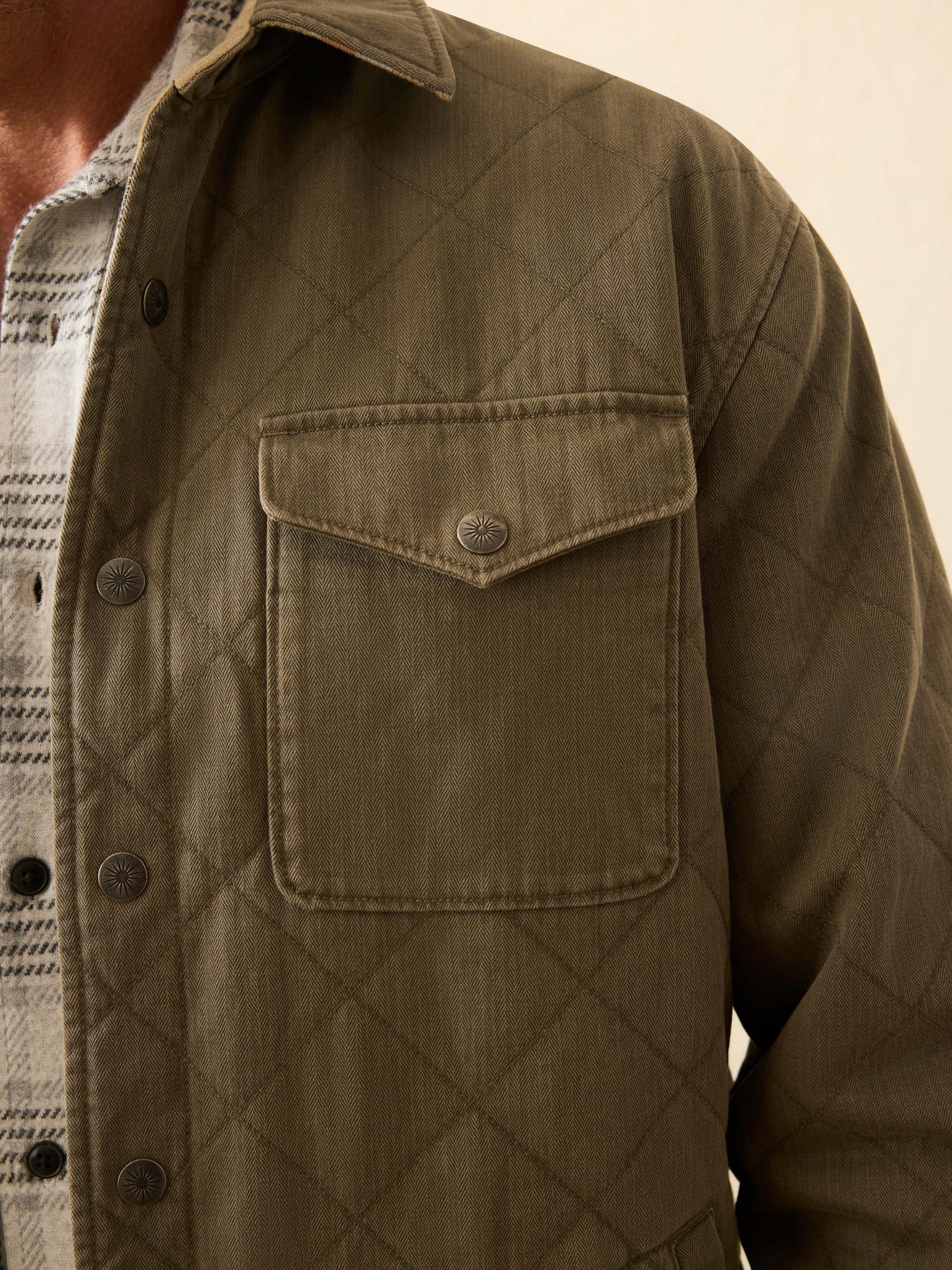 Doug Good Feather Reversible Bondi Jacket - Prairie Olive - Image 4