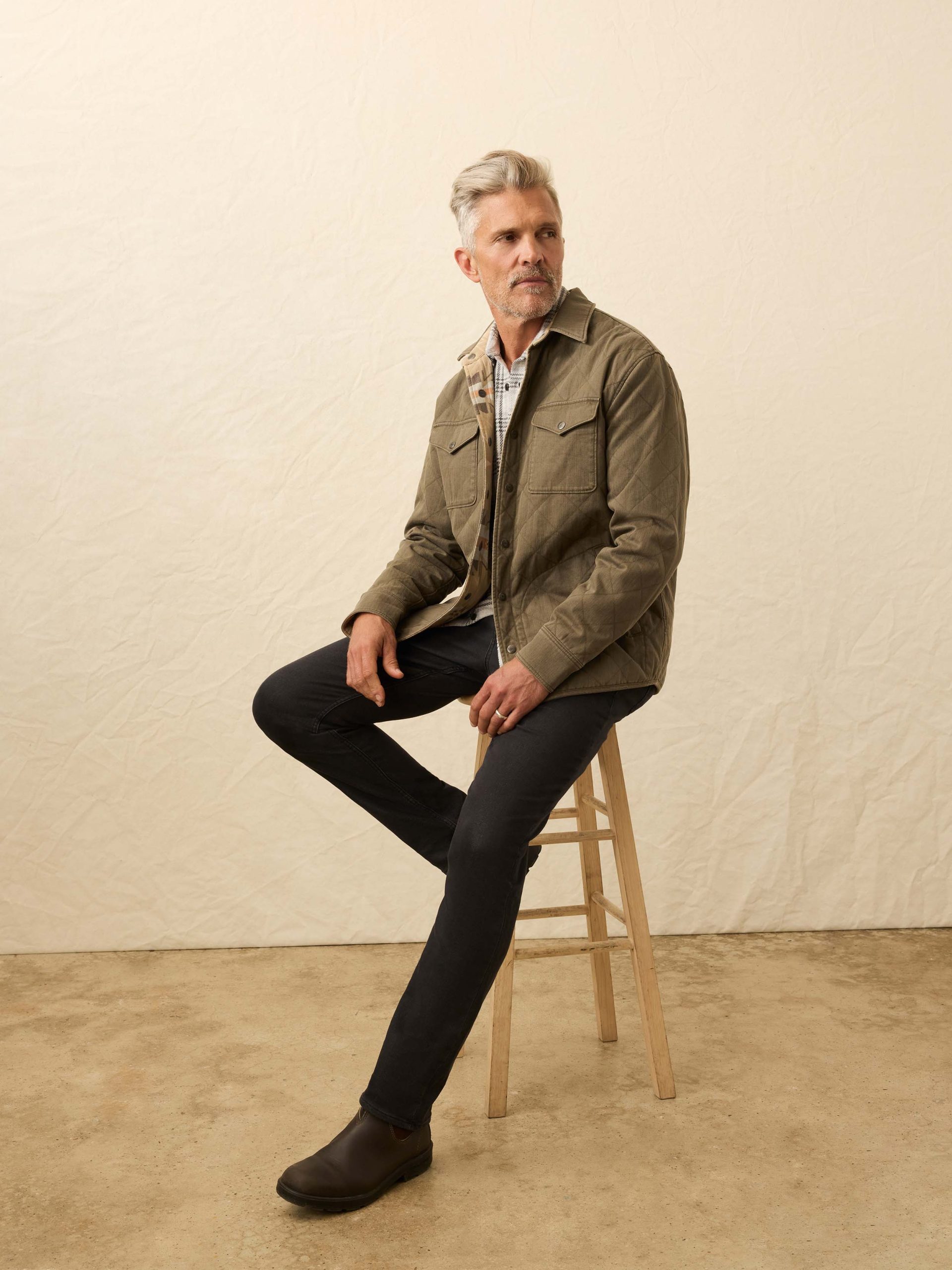 Doug Good Feather Reversible Bondi Jacket - Prairie Olive - Image 3