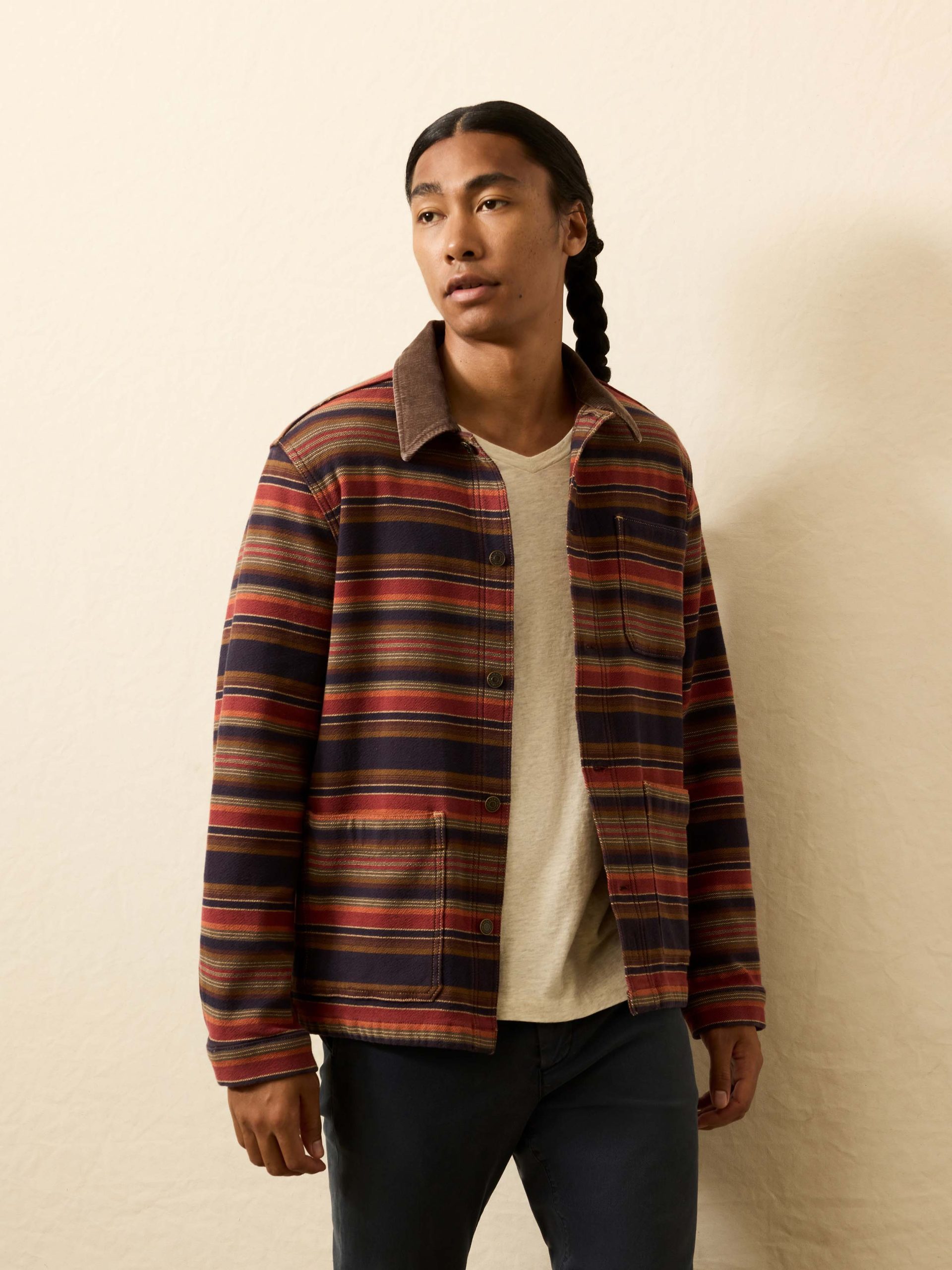 High Ridge Twill Studio Jacket - Unisex - Night Time Fire Stripe - Image 3