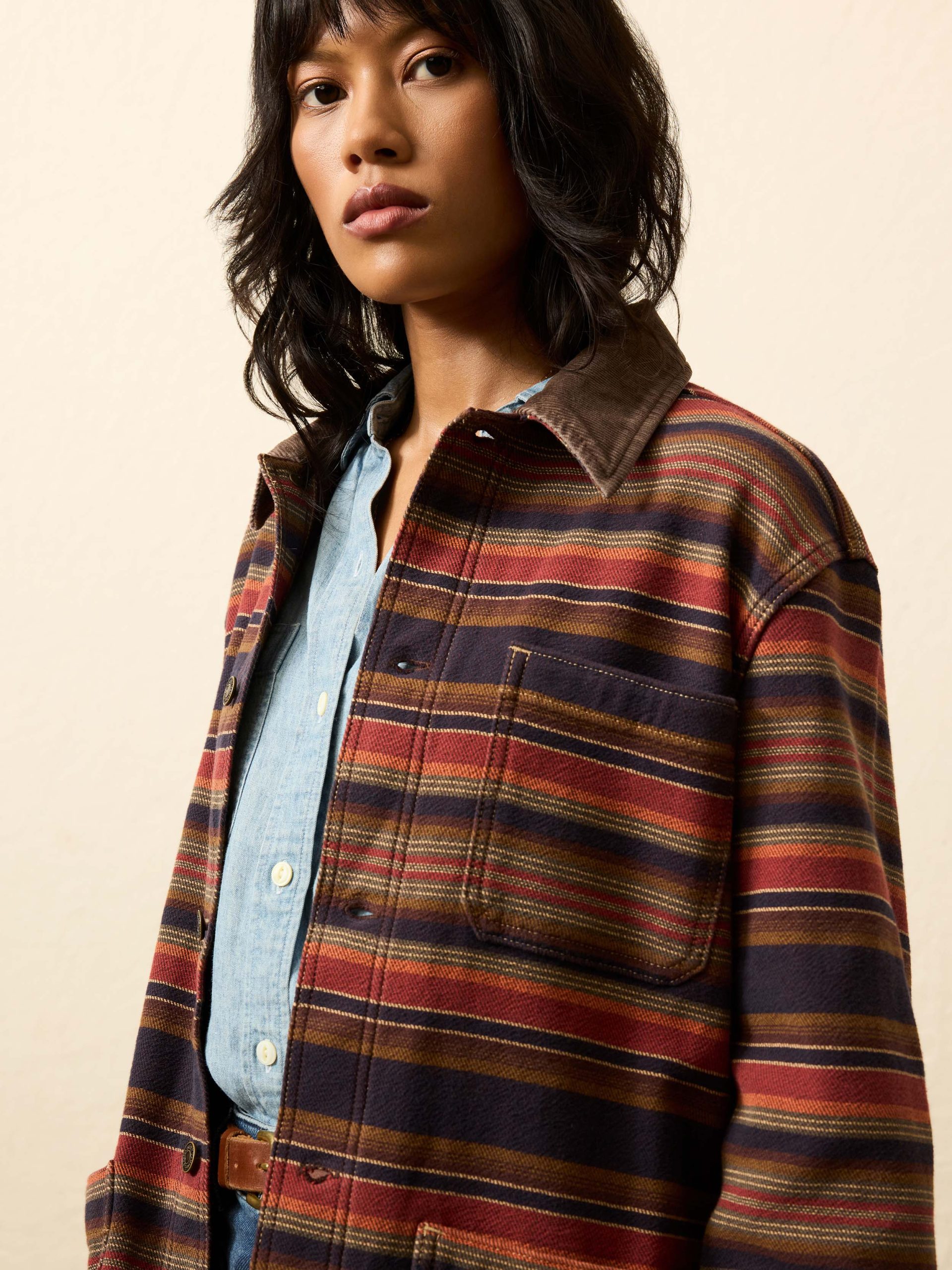 High Ridge Twill Studio Jacket - Unisex - Night Time Fire Stripe - Image 5