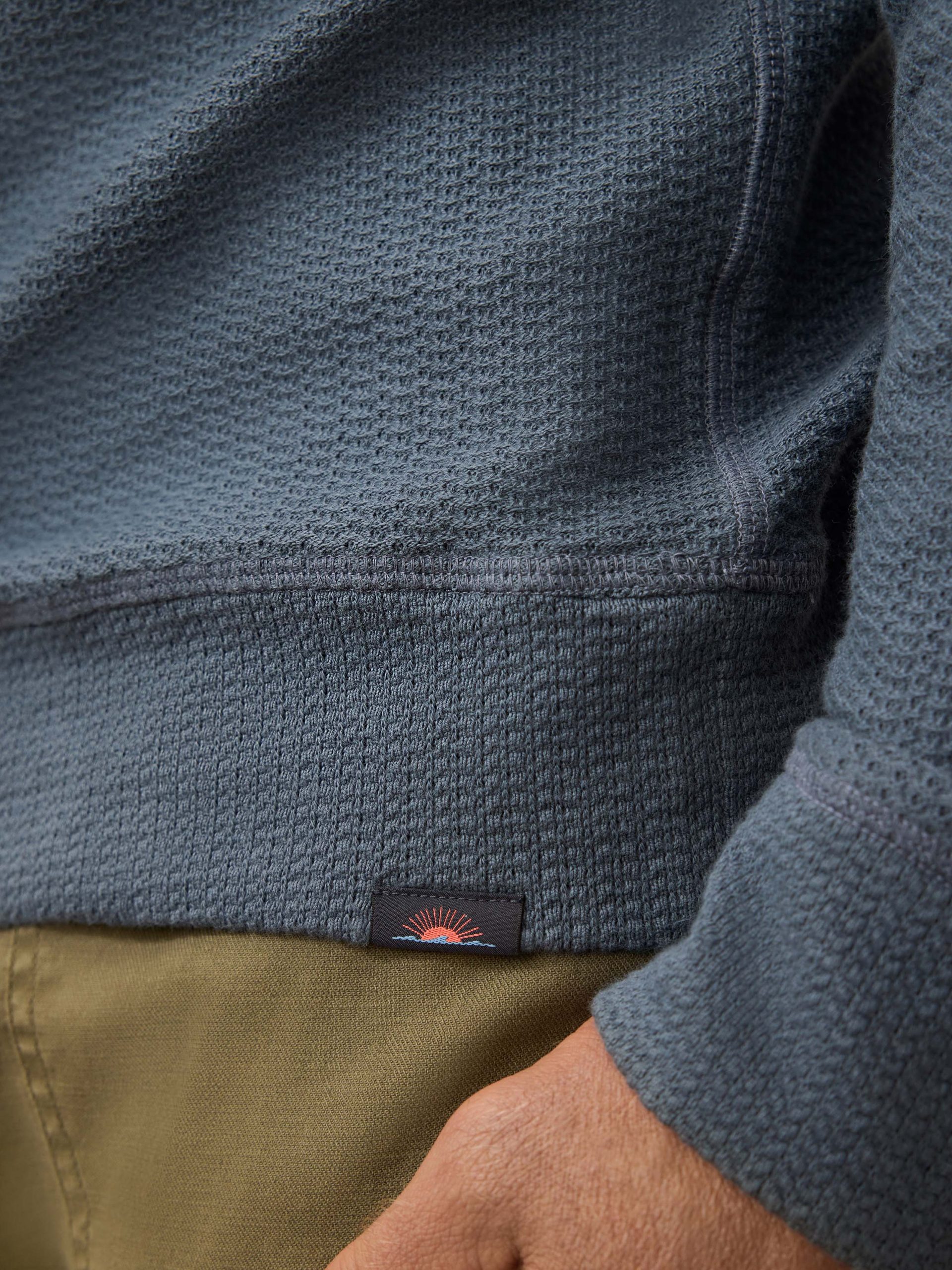 Textured Knit Quarter Zip - Breaker Blue - Image 5