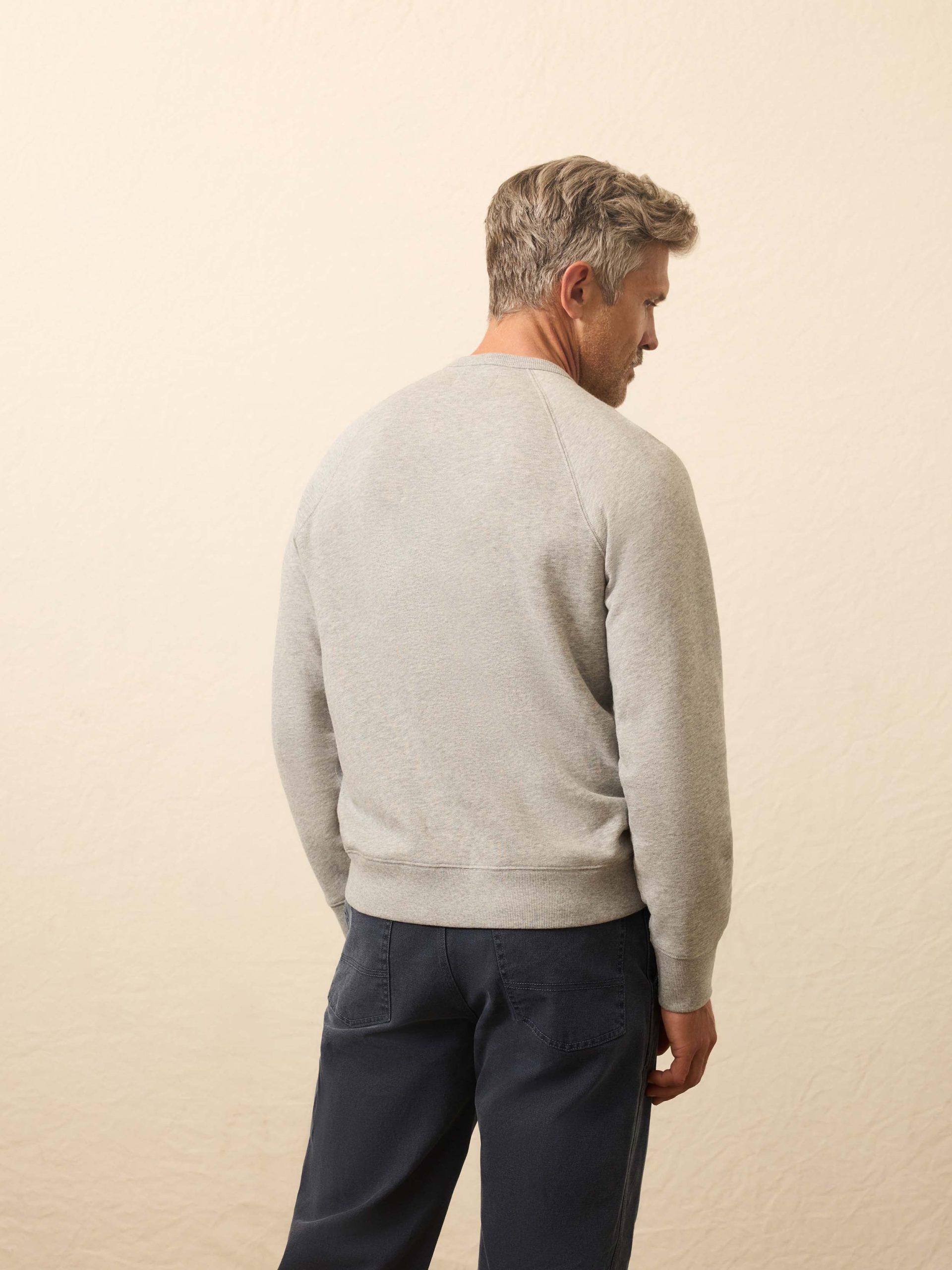 High Standard Fleece Graphic Crew - Silver Ash Heather - Image 3