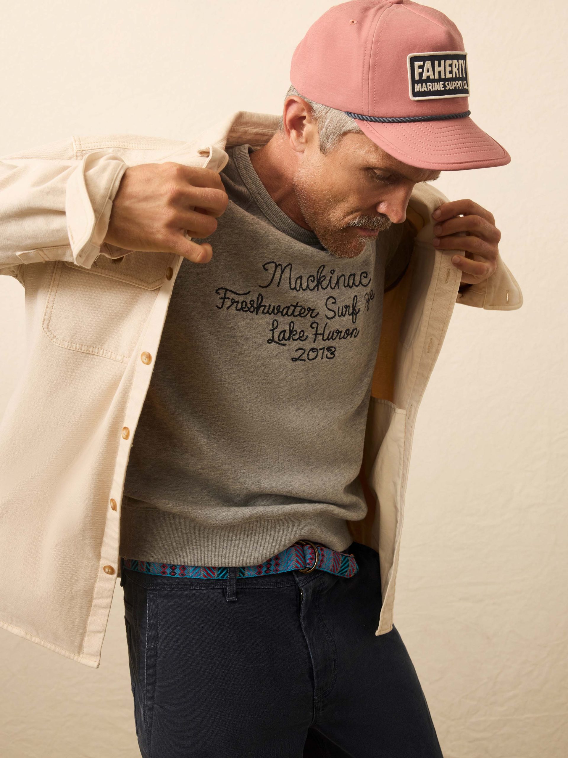 High Standard Fleece Graphic Crew - Silver Ash Heather - Image 5