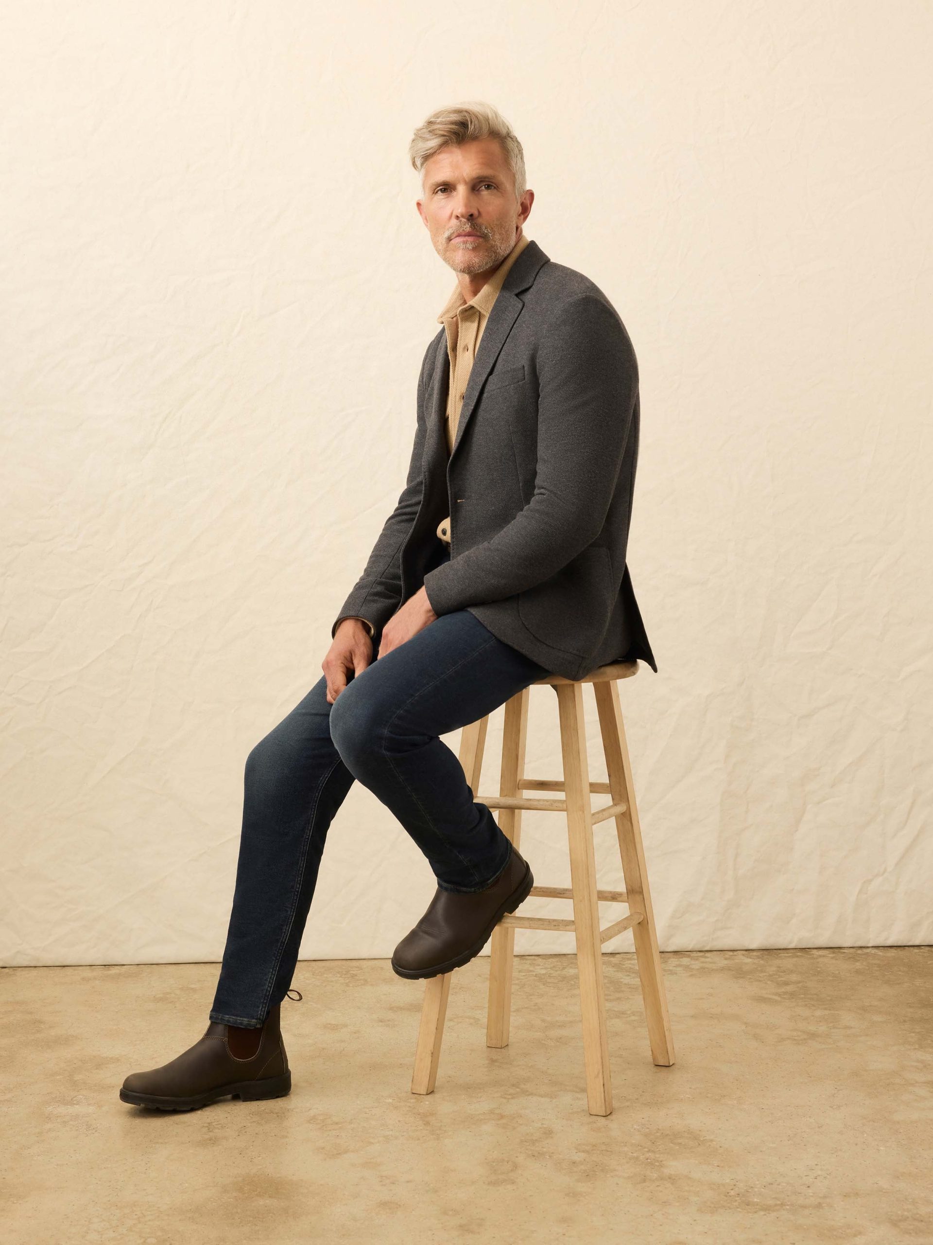 Portugal Knit Blazer - Charcoal Cliff - Image 5