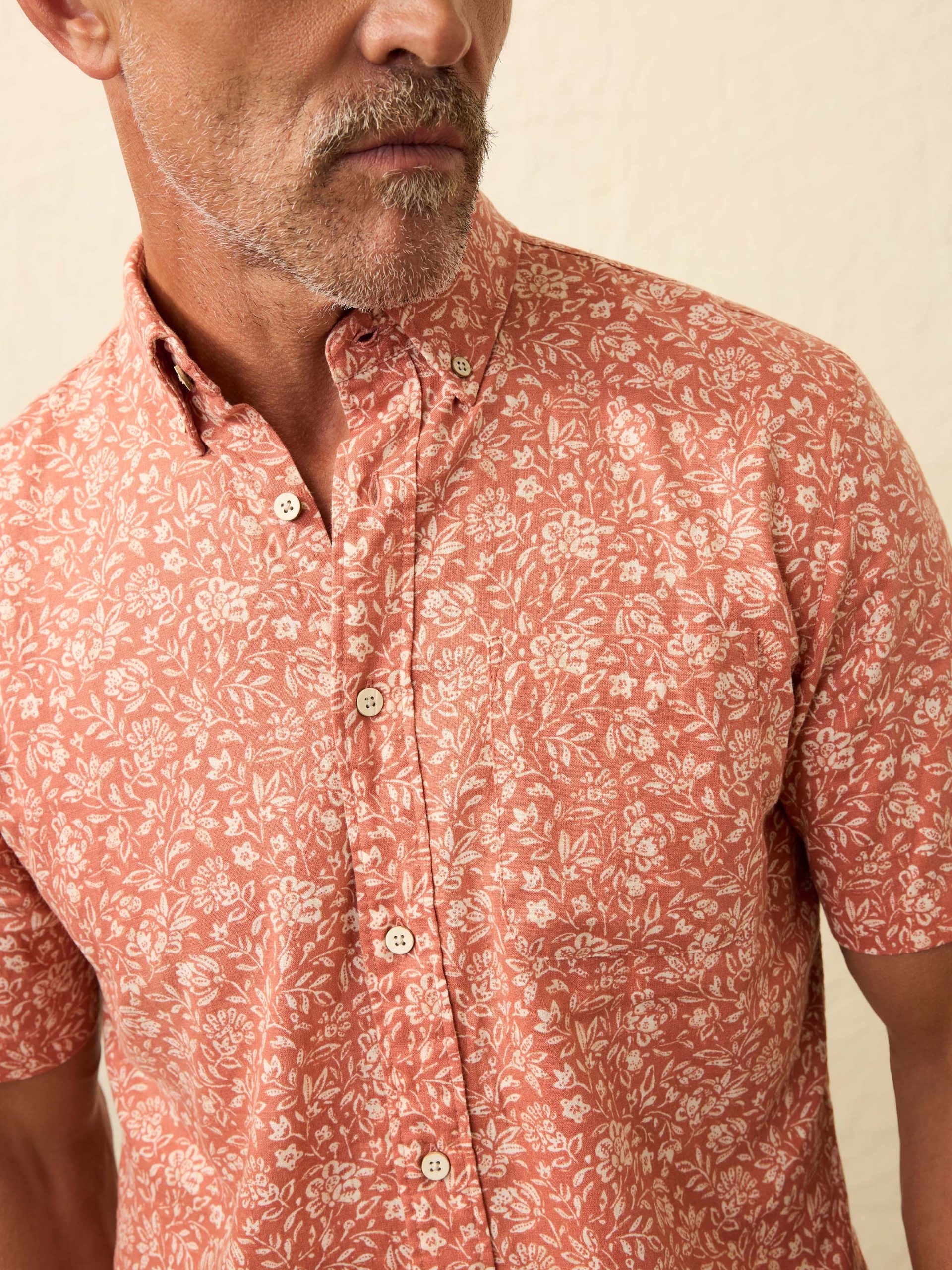 Short- Sleeve Breeze Shirt - Coral Beach Floral - Image 2