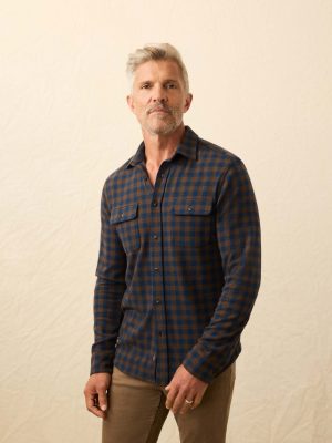 Legend? Sweater Shirt - Navy Woodland Check