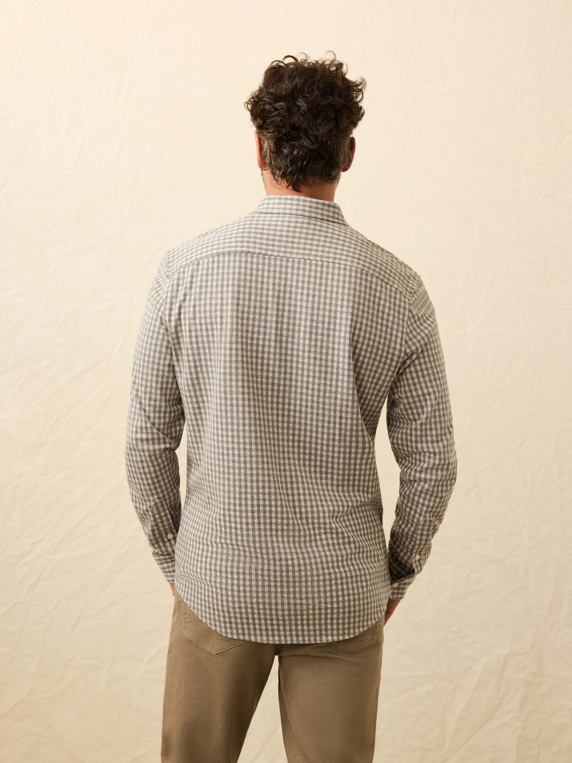 Coastline Knit Shirt - Fox Grey Gingham - Image 3
