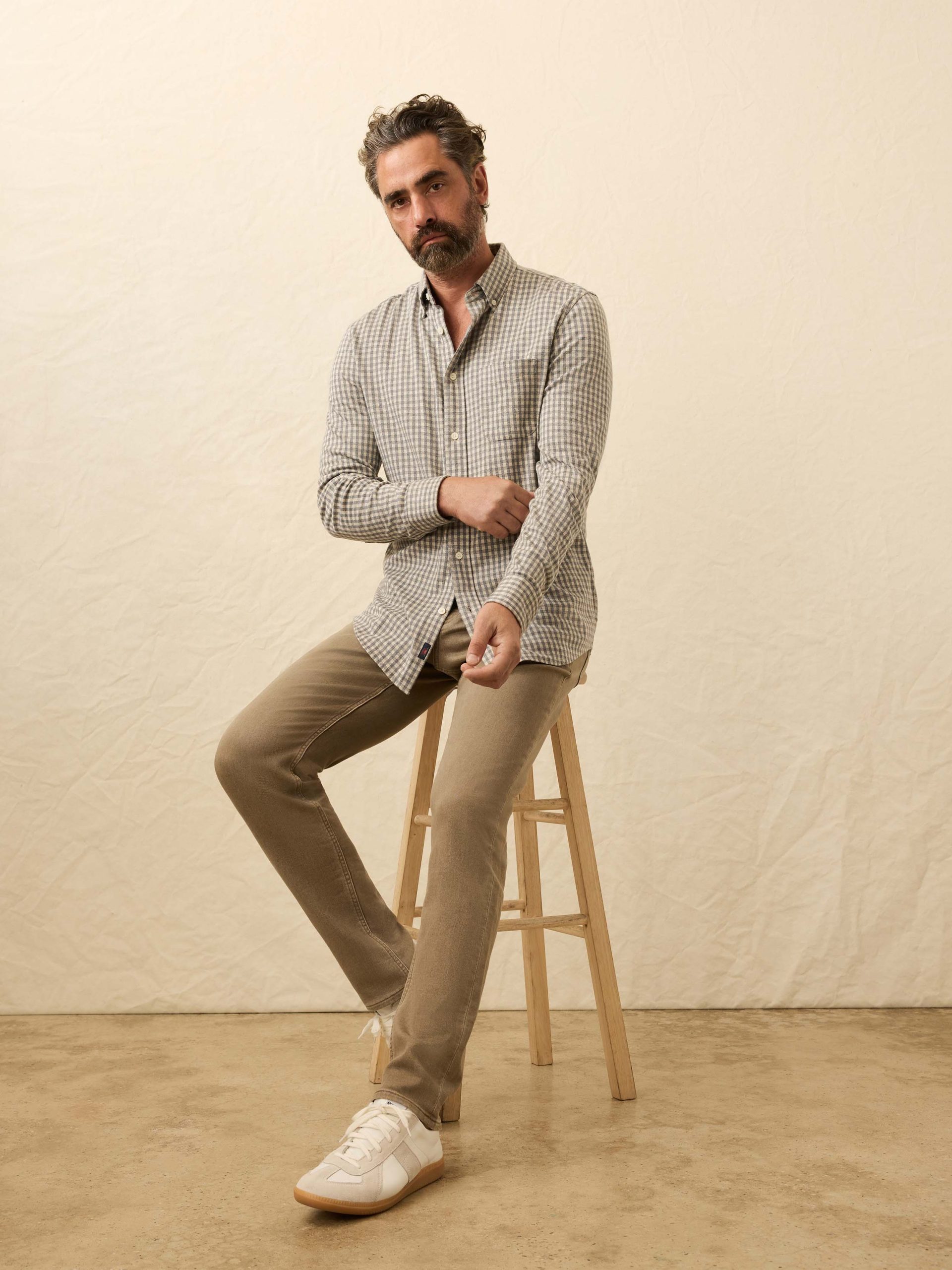 Coastline Knit Shirt - Fox Grey Gingham - Image 4