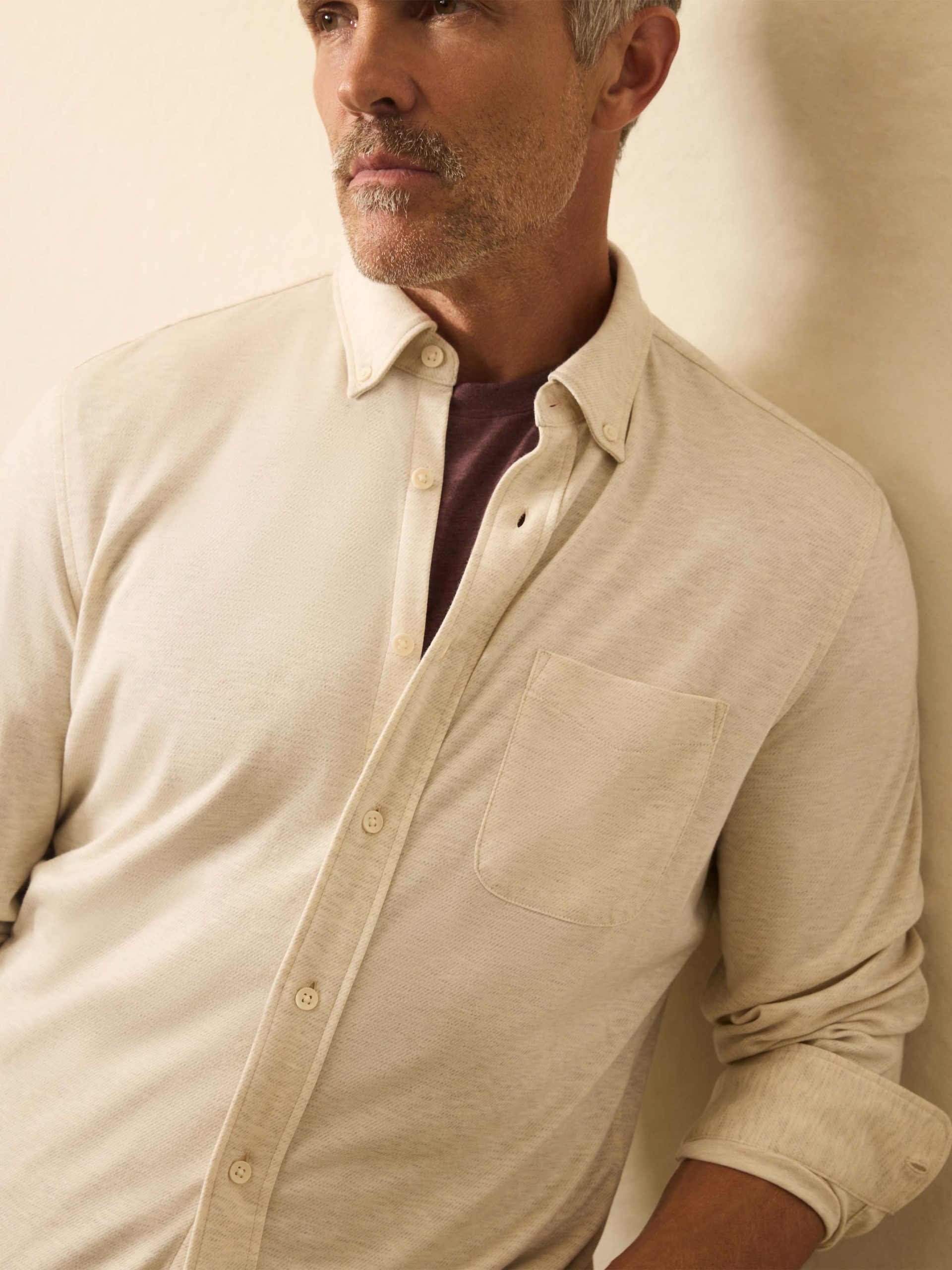 Coastline Knit Shirt - Oatmeal Twill - Image 2