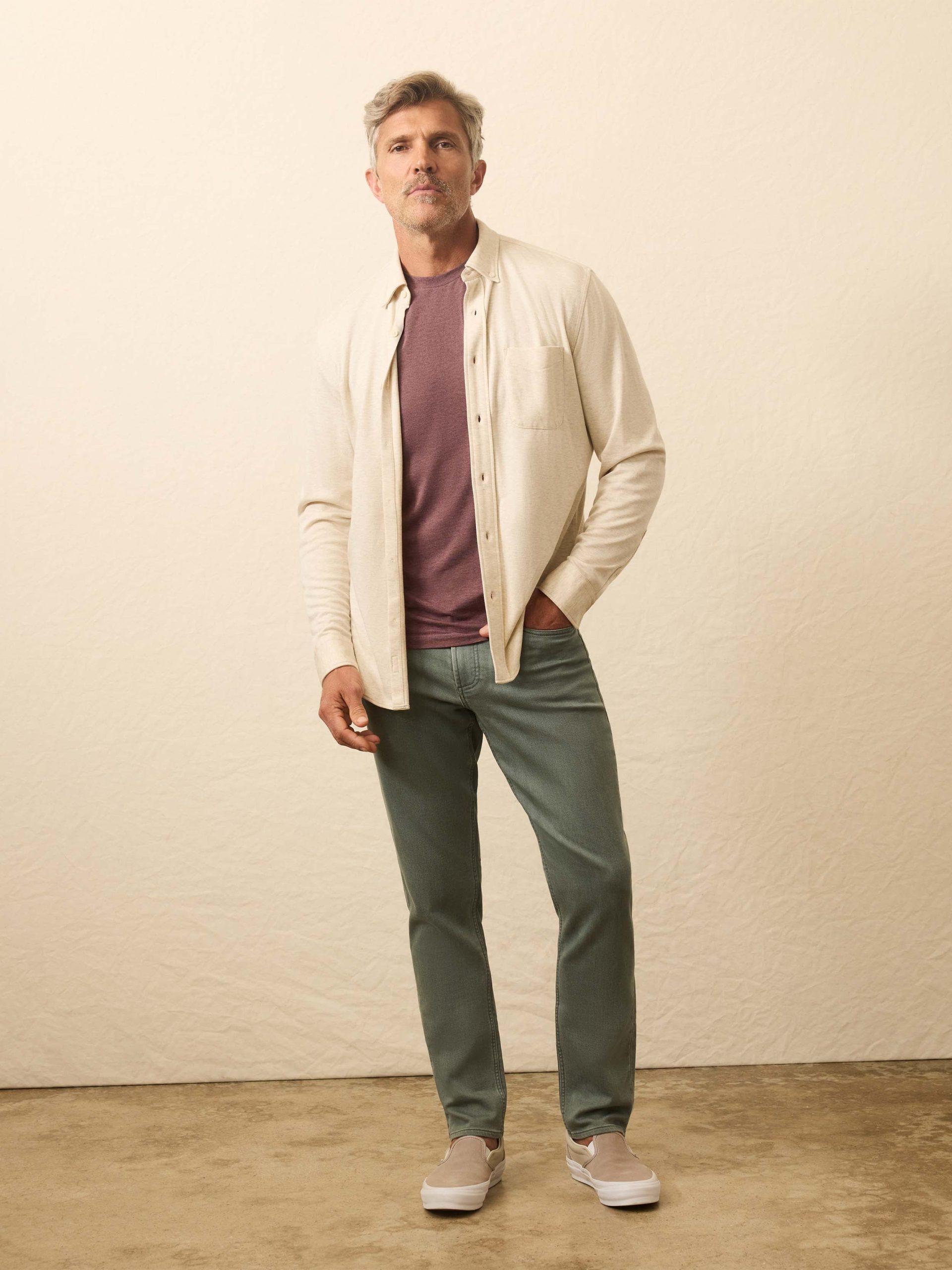 Coastline Knit Shirt - Oatmeal Twill - Image 3