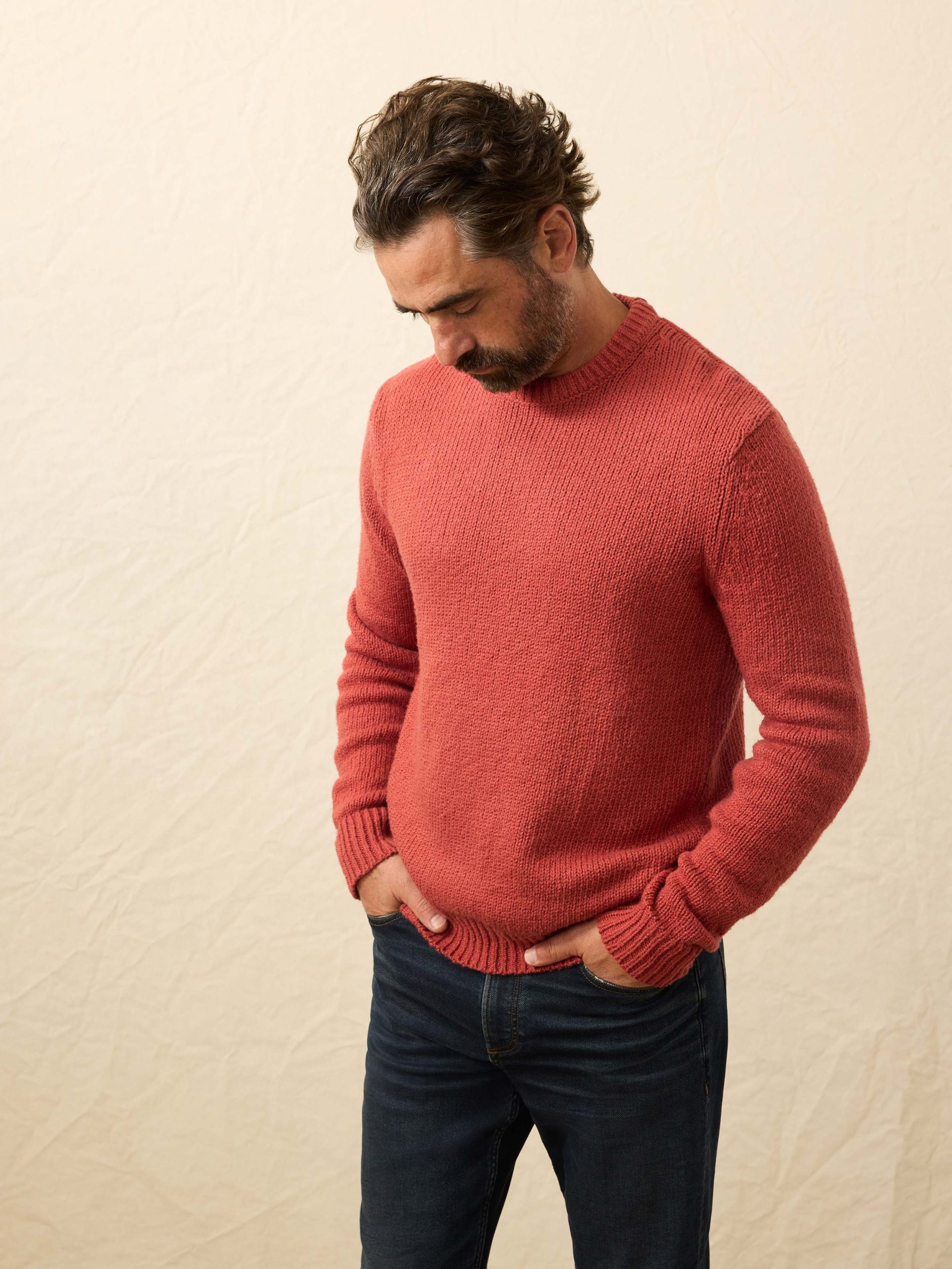 Heirloom Cotton Crewneck Sweater - Eclipse Red