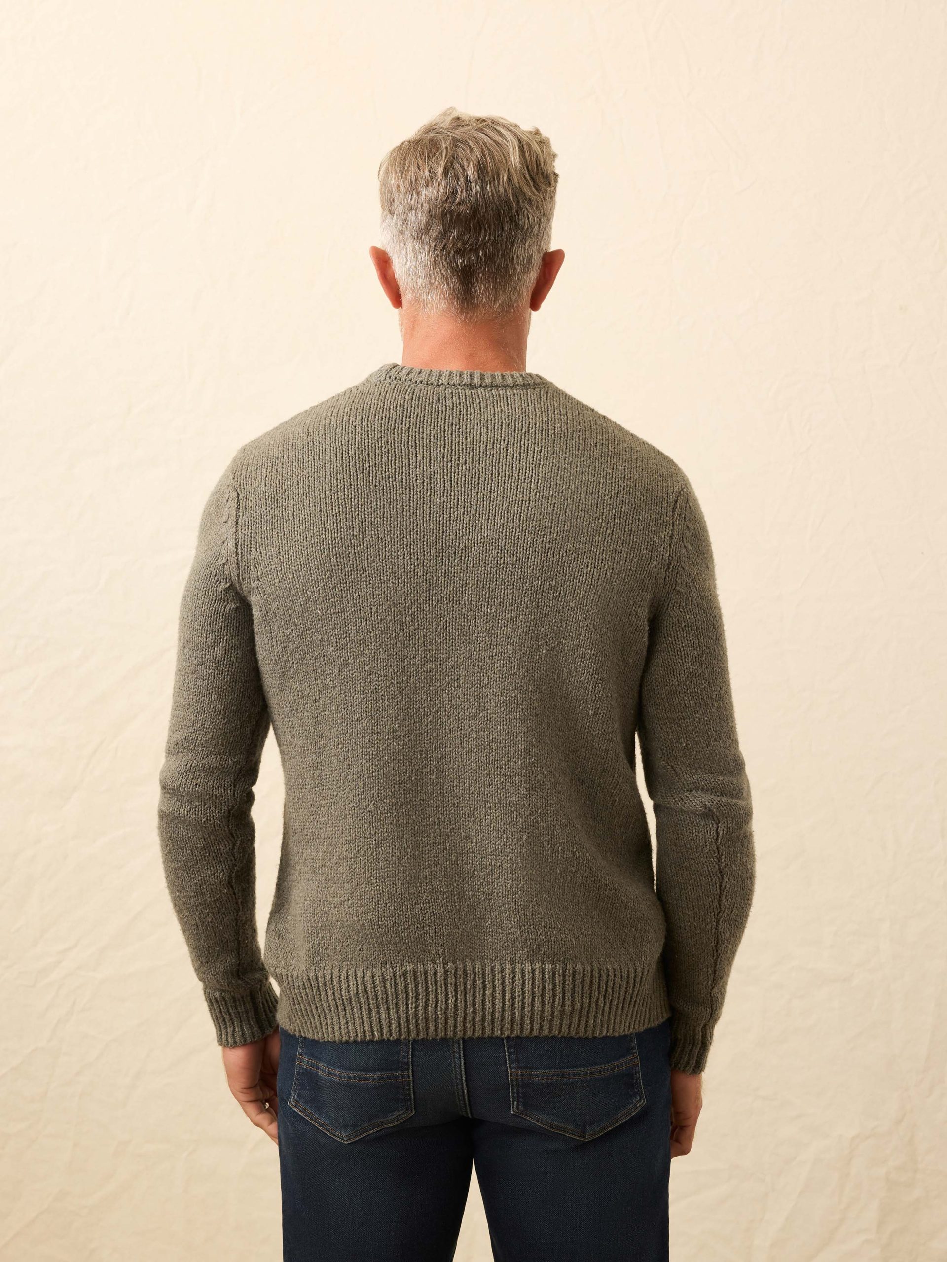 Heirloom Cotton Crewneck Sweater - Olive Cove - Image 5