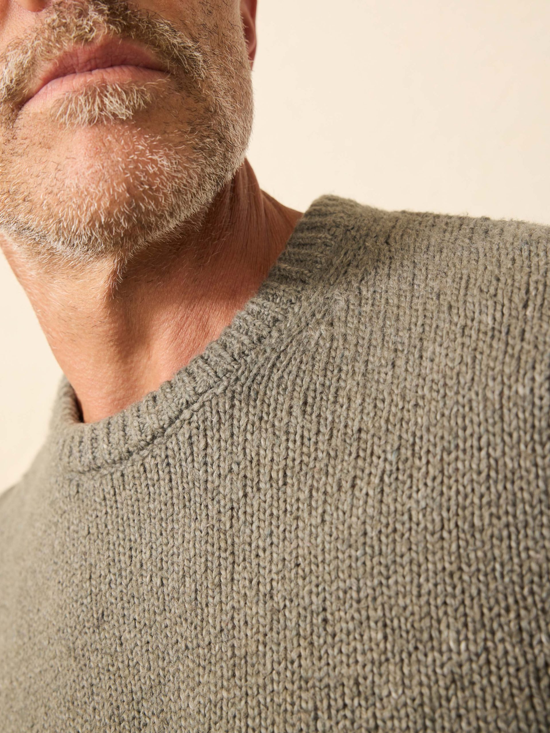 Heirloom Cotton Crewneck Sweater - Olive Cove - Image 2