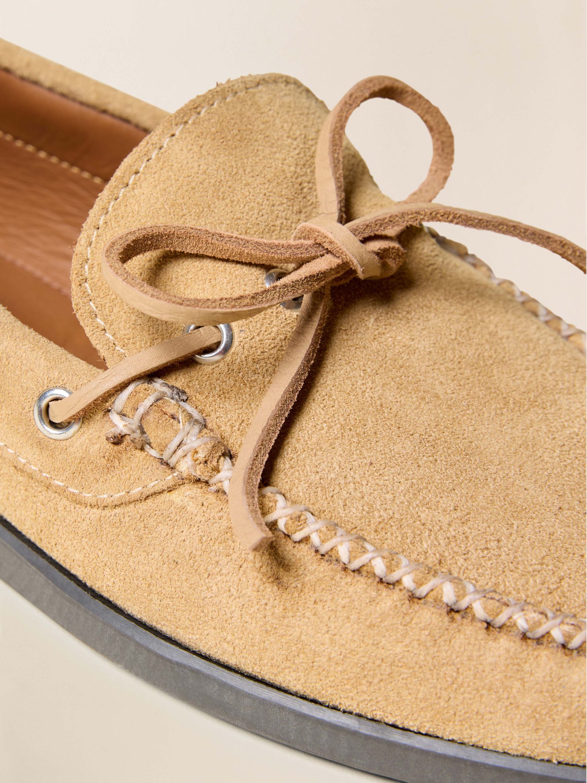 Faherty x Quoddy Canoe Shoe - Khaki Suede - Image 3