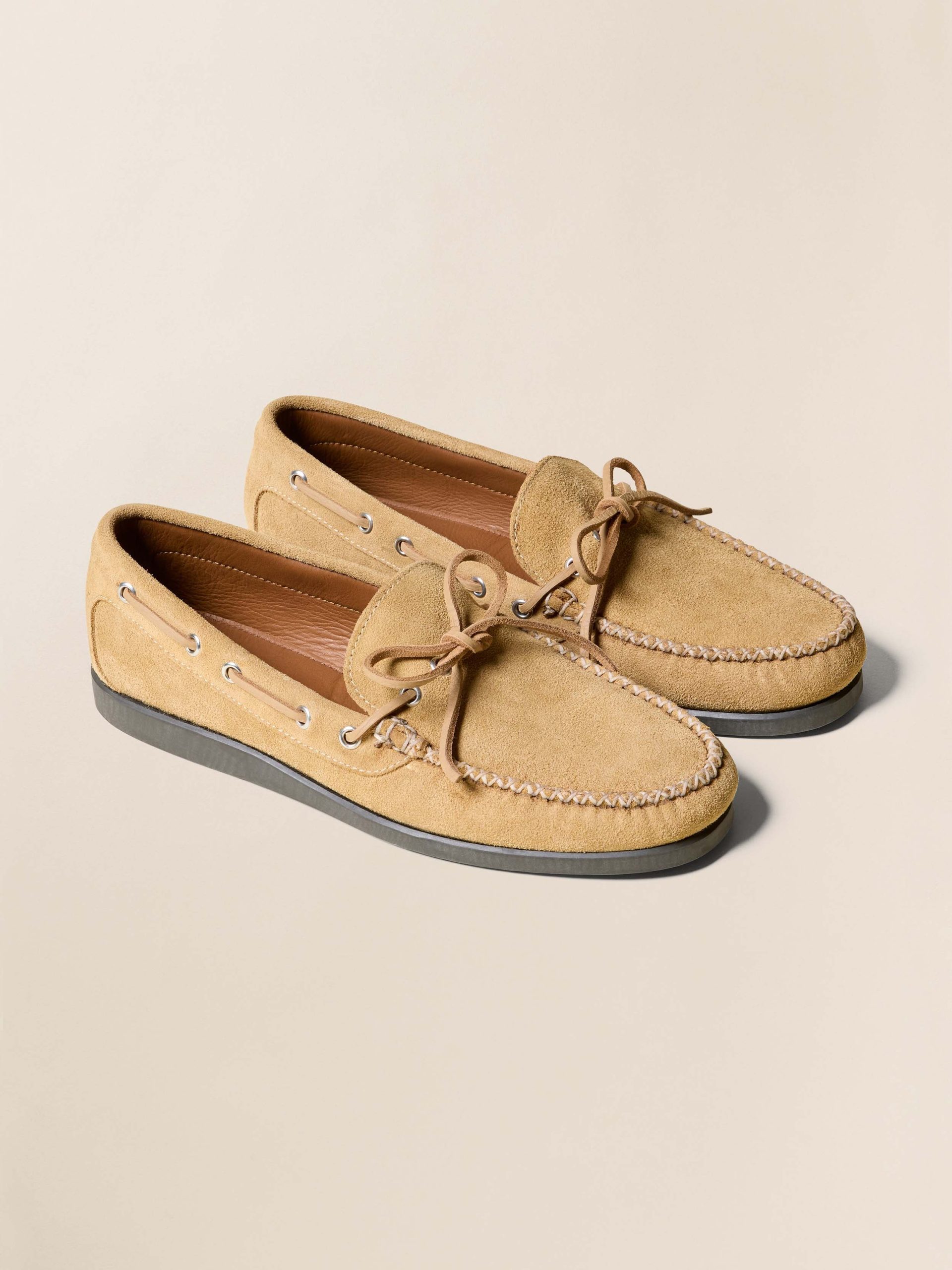Faherty x Quoddy Canoe Shoe - Khaki Suede