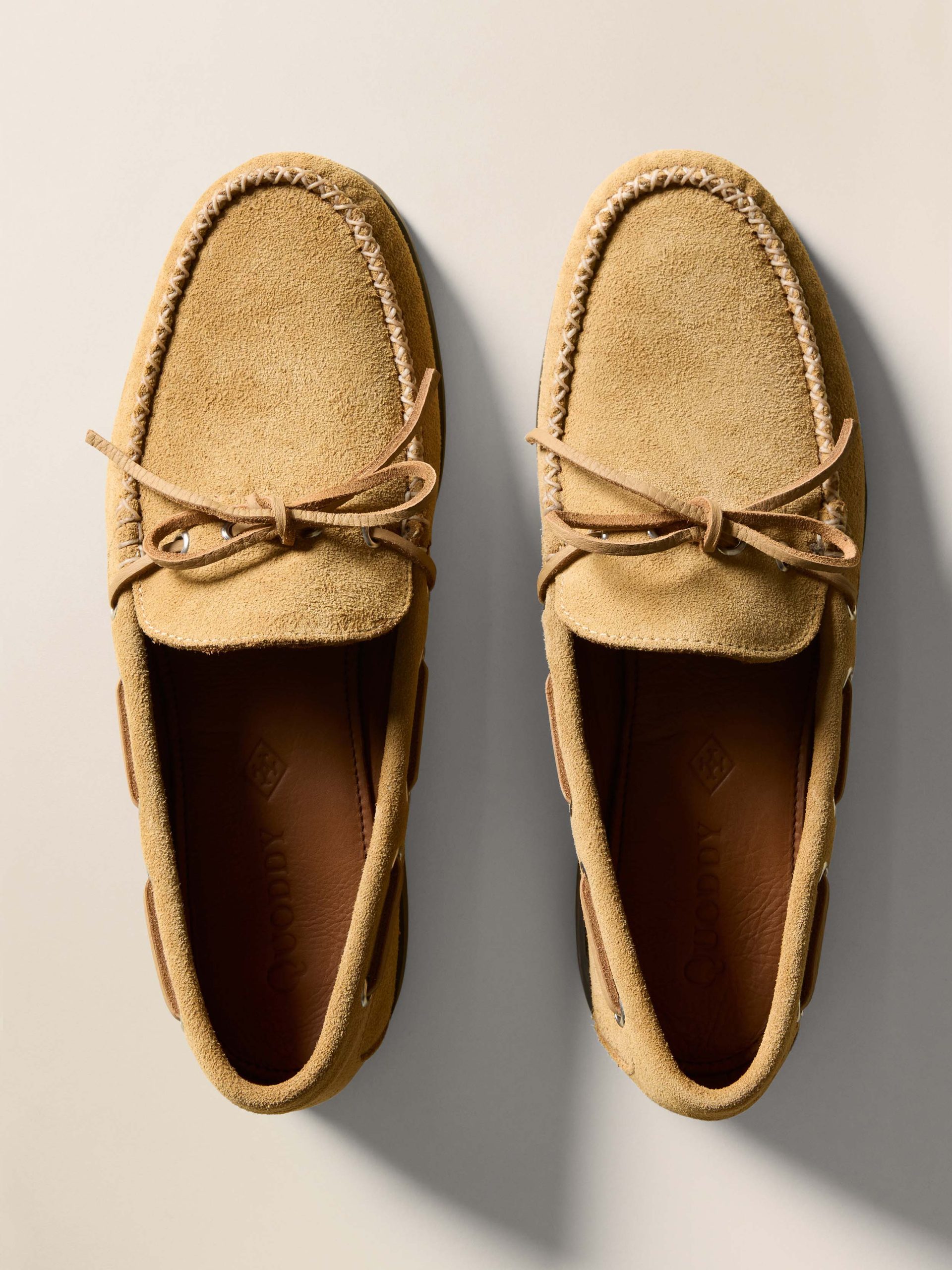 Faherty x Quoddy Canoe Shoe - Khaki Suede - Image 4