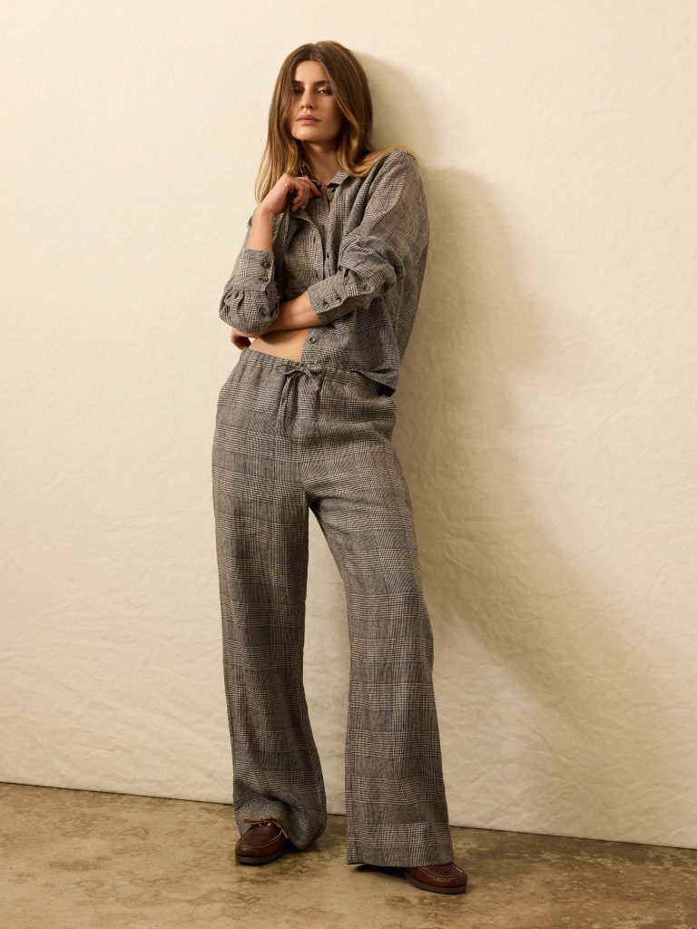 Laidback Linen Pant - Overlook Plaid