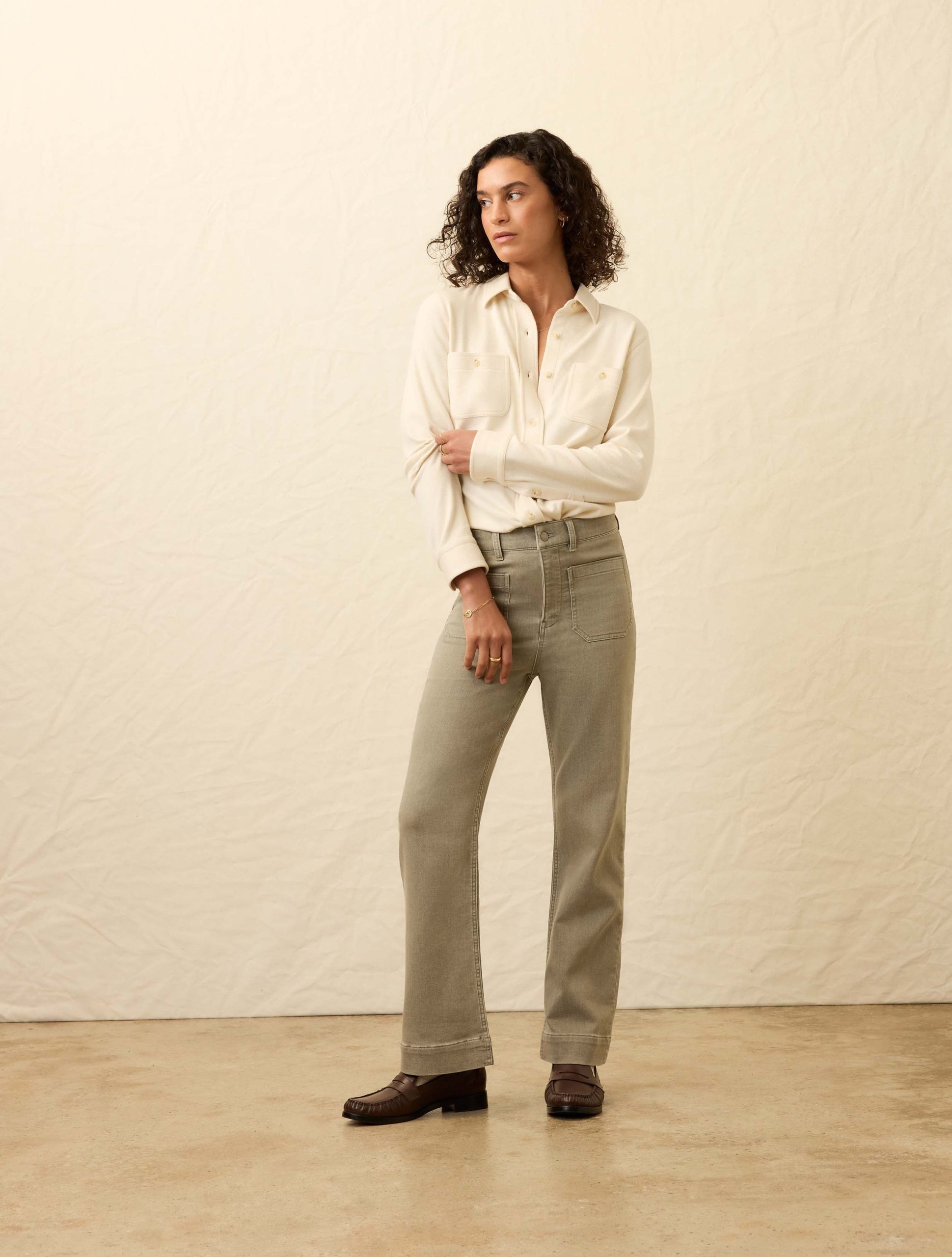 Stretch Terry Patch Pocket Ankle Pant - Coastal Sage